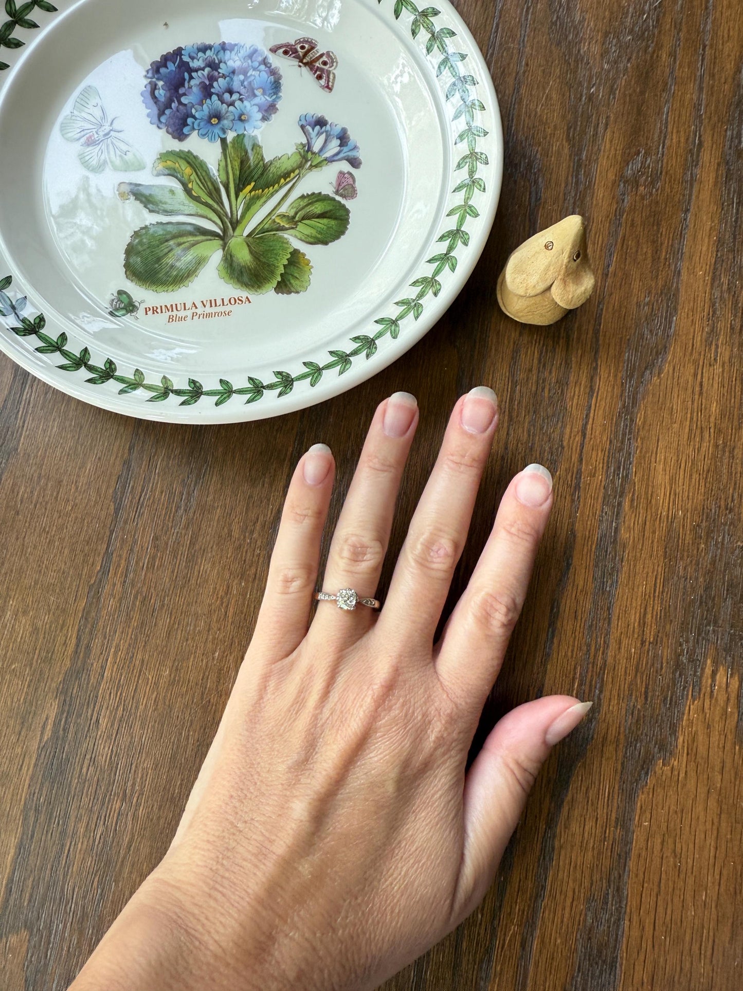 Classic Antique .67 Carat Old Mine Cut Diamond & Rose Cut Accents 18k Gold French Victorian Engagement Ring Solitaire Band Stacker OMC