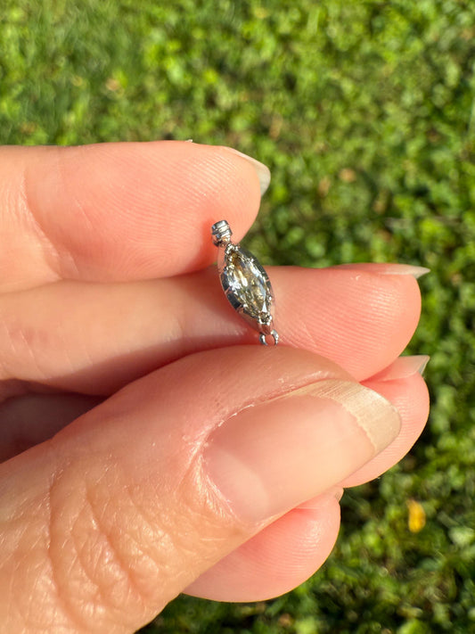 Dainty Antique Old Mine Cut MARQUISE Diamond CLASP Pendant Platinum 18k Gold French Art Deco Bridal Something Old Neckmess Parts Finding Omc