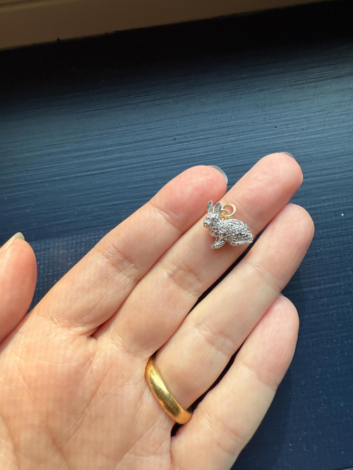 The Little Bun Bun BUNNY Rose Cut Diamond Encrusted ANTIQUE Figural Rabbit Pendant Platinum 18k & 14k Gold 3D Pink Ruby Eye Animal Jewelry
