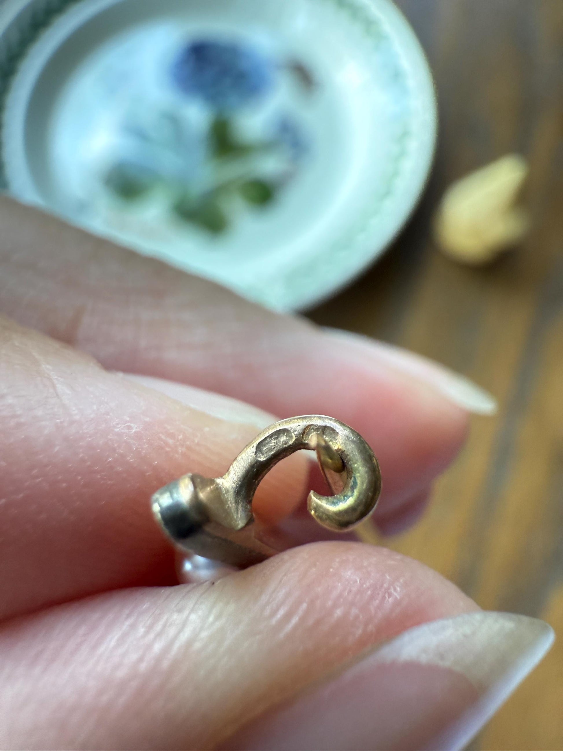 Antique Pearl Rose Cut Diamond Bar Brooch Extender Connector Pin 18k Gold Silver Solid French Linear Victorian Bridal Hair Pin Something Old
