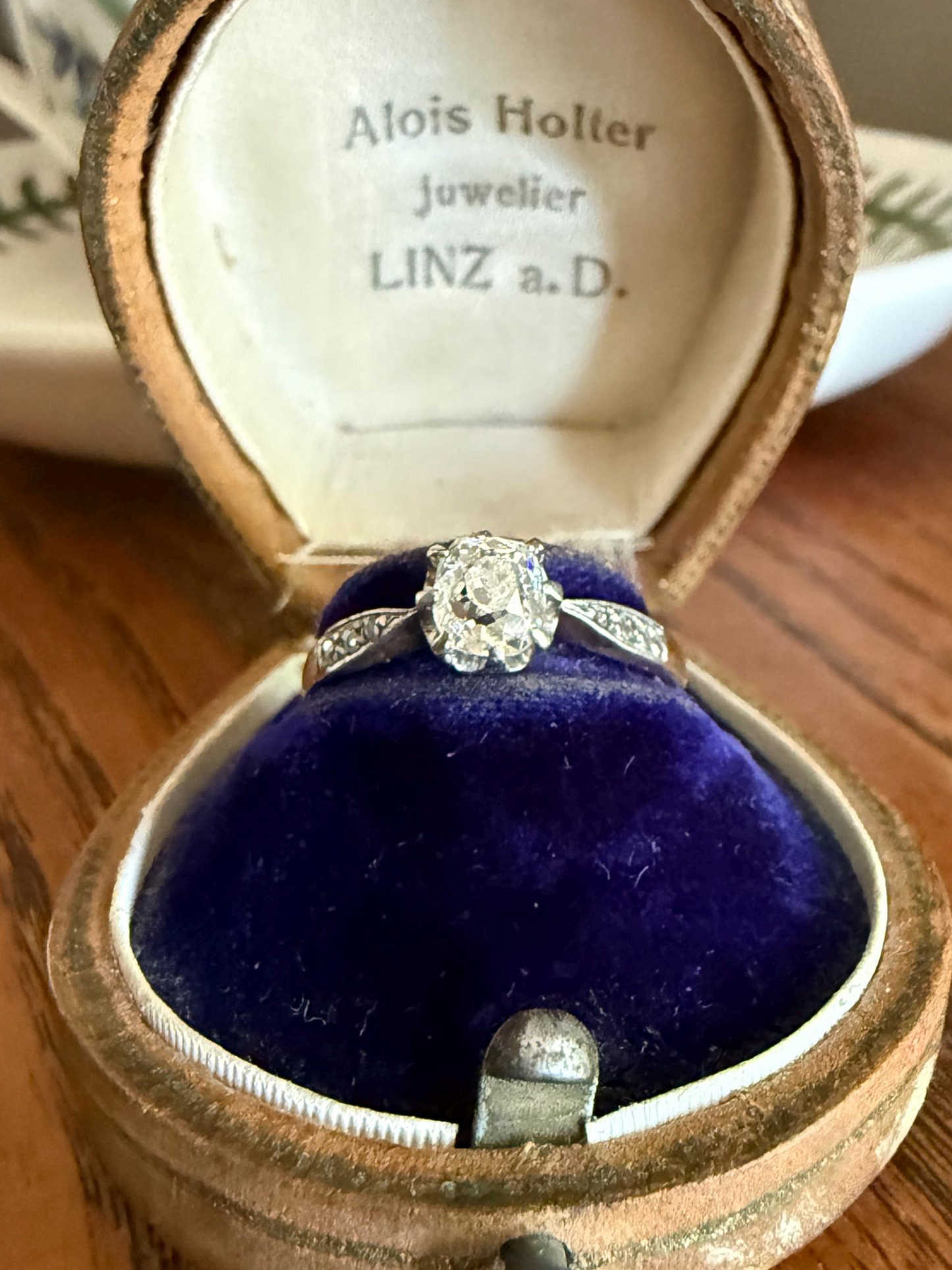 Classic Antique .67 Carat Old Mine Cut Diamond & Rose Cut Accents 18k Gold French Victorian Engagement Ring Solitaire Band Stacker OMC