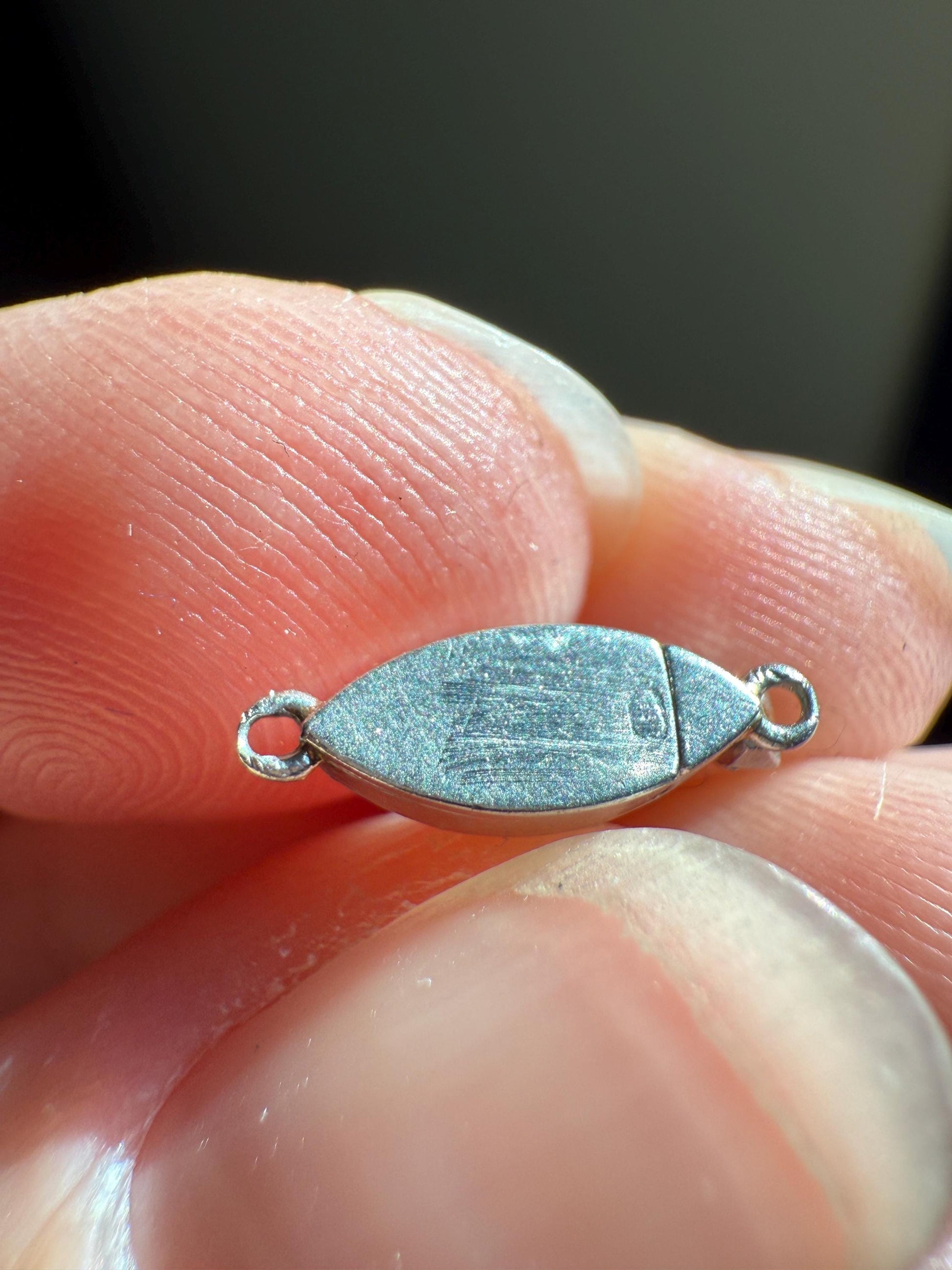 Dainty Antique Old Mine Cut MARQUISE Diamond CLASP Pendant Platinum 18k Gold French Art Deco Bridal Something Old Neckmess Parts Finding Omc