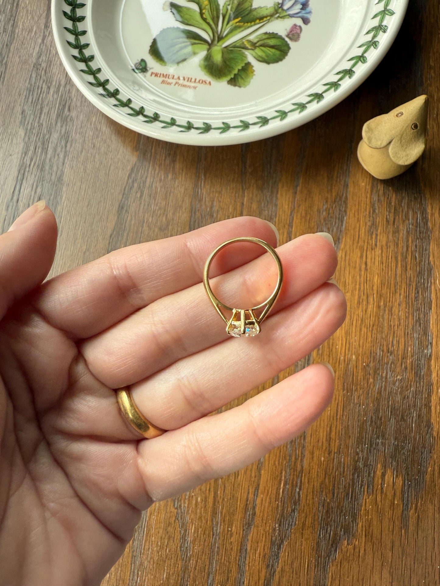 Antique Spready 1.6 CARAT Tall Old Mine Cut DIAMOND Solitaire French Engagement Ring 18k Gold Faces Up 1.8 OMC Daily Wear Stacker Love Gift