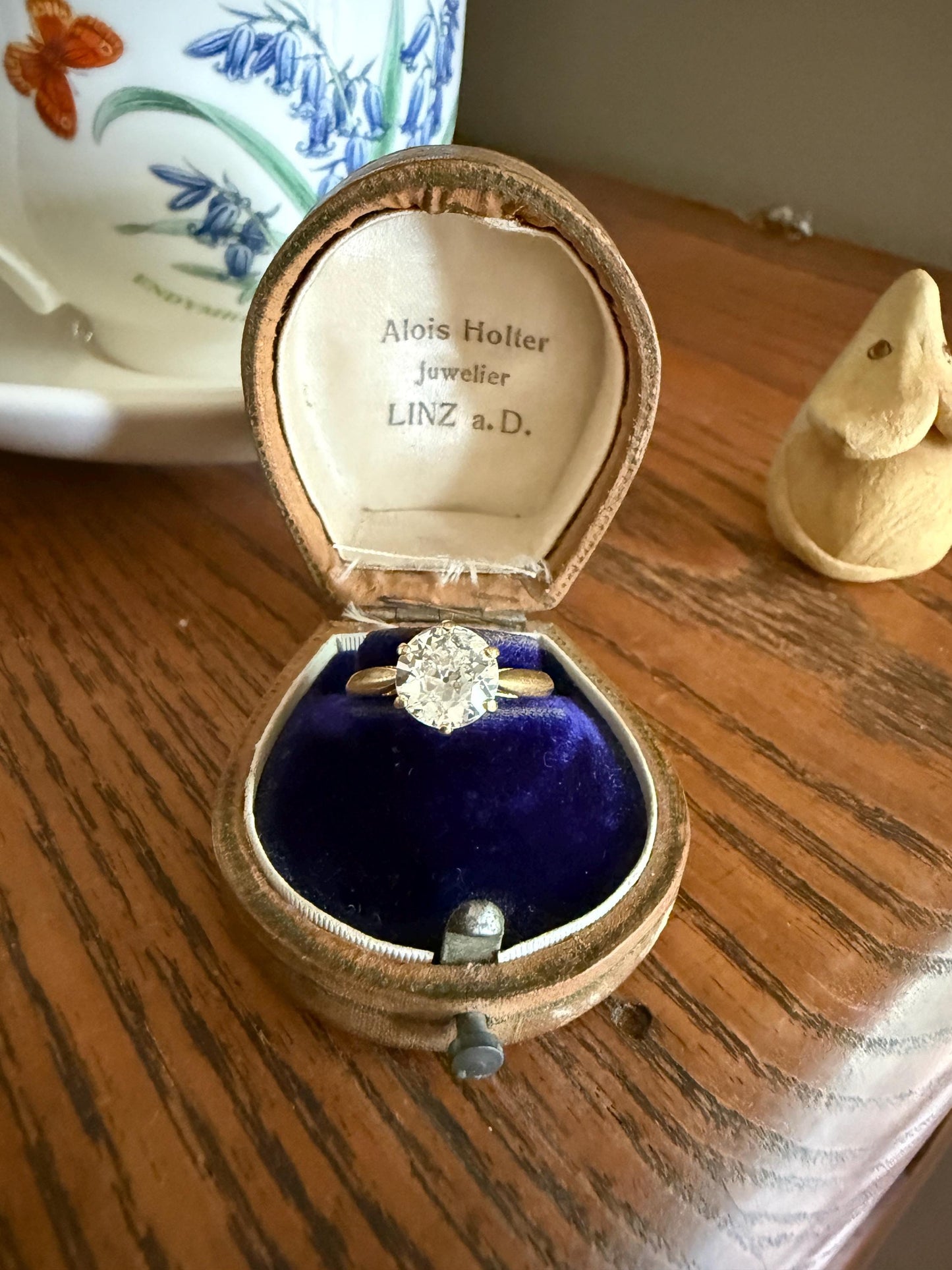 Antique Spready 1.6 CARAT Tall Old Mine Cut DIAMOND Solitaire French Engagement Ring 18k Gold Faces Up 1.8 OMC Daily Wear Stacker Love Gift