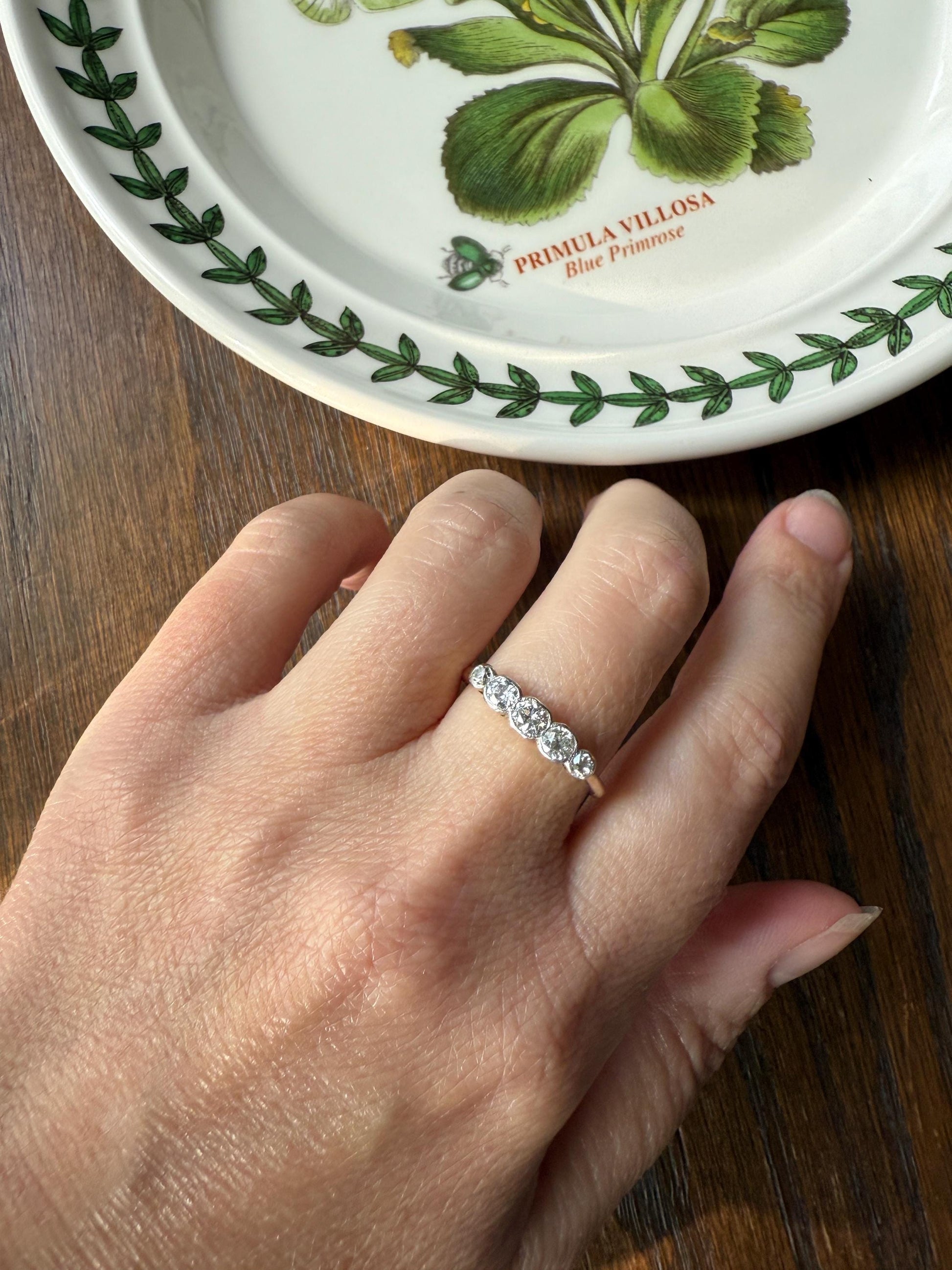 Antique Bezel Set Five Stone 0.6 Carat