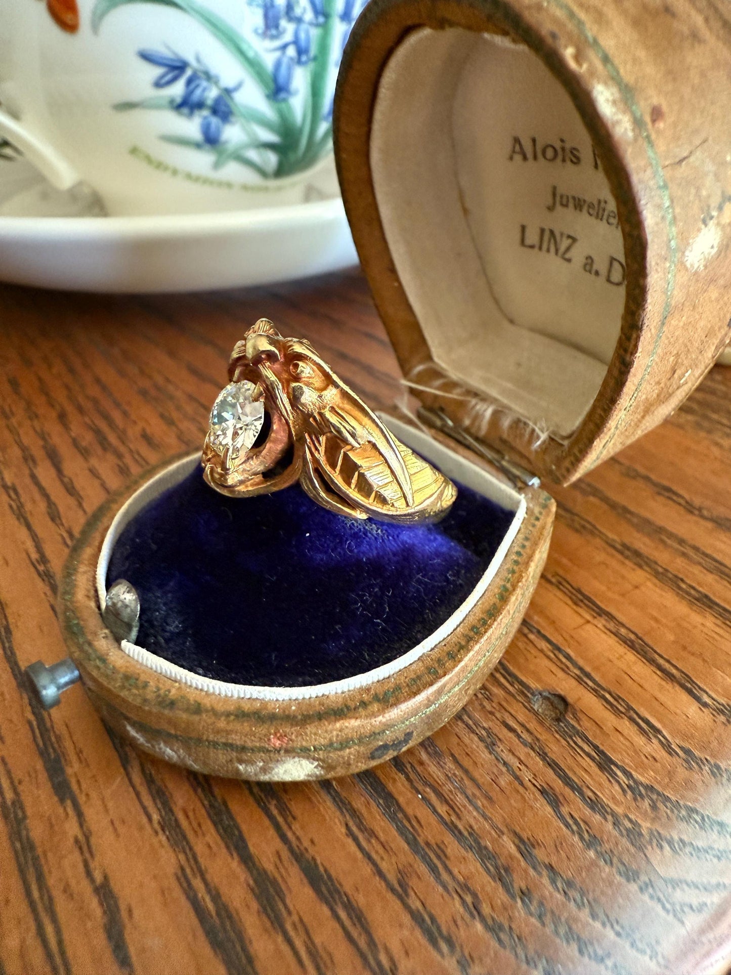 DRAGON Heavy Antique 1 Carat Old European Cut Diamond Figural Ring 12.6g 18k Gold Solid Gargoyle Chimera Belle Epoque Art Nouveau Unisex OEC