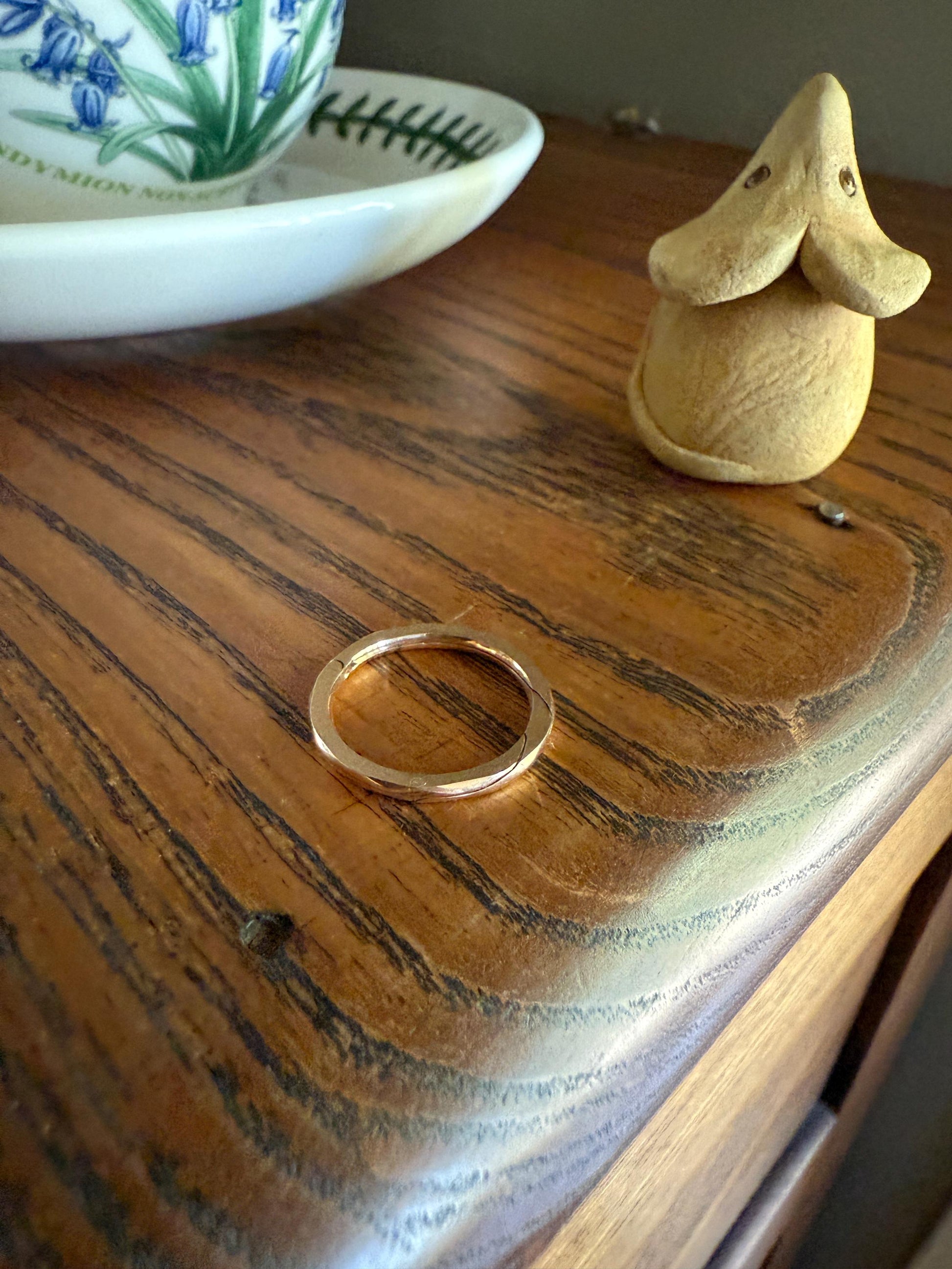 DATED 1833 GEORGIAN Era French Antique 18k Gold GIMMEL Twin Wedding Band Skinny Puzzle RiNG Beveled Faceted Stacker Gift Love Victorian