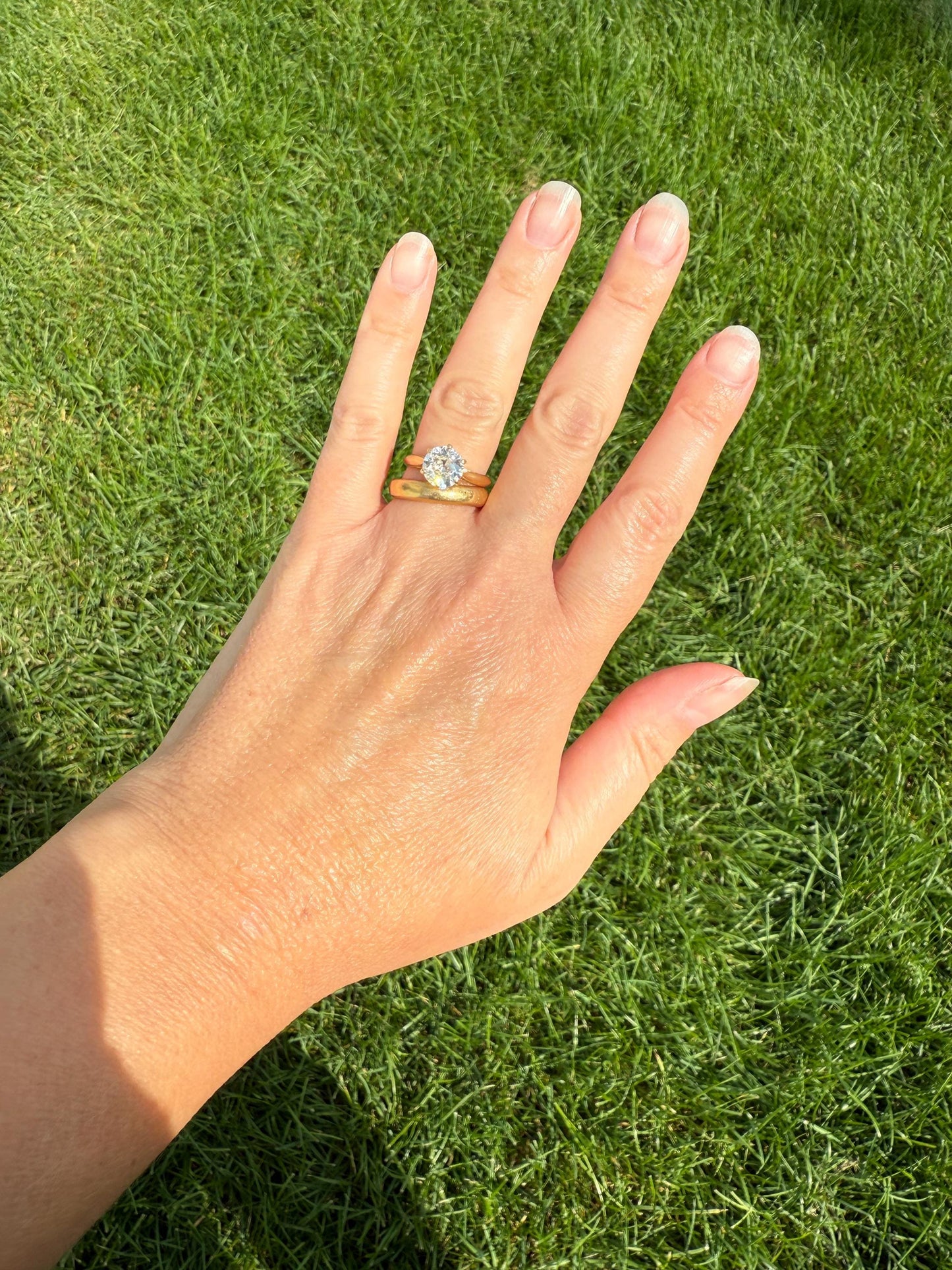 Antique Spready 1.6 CARAT Tall Old Mine Cut DIAMOND Solitaire French Engagement Ring 18k Gold Faces Up 1.8 OMC Daily Wear Stacker Love Gift