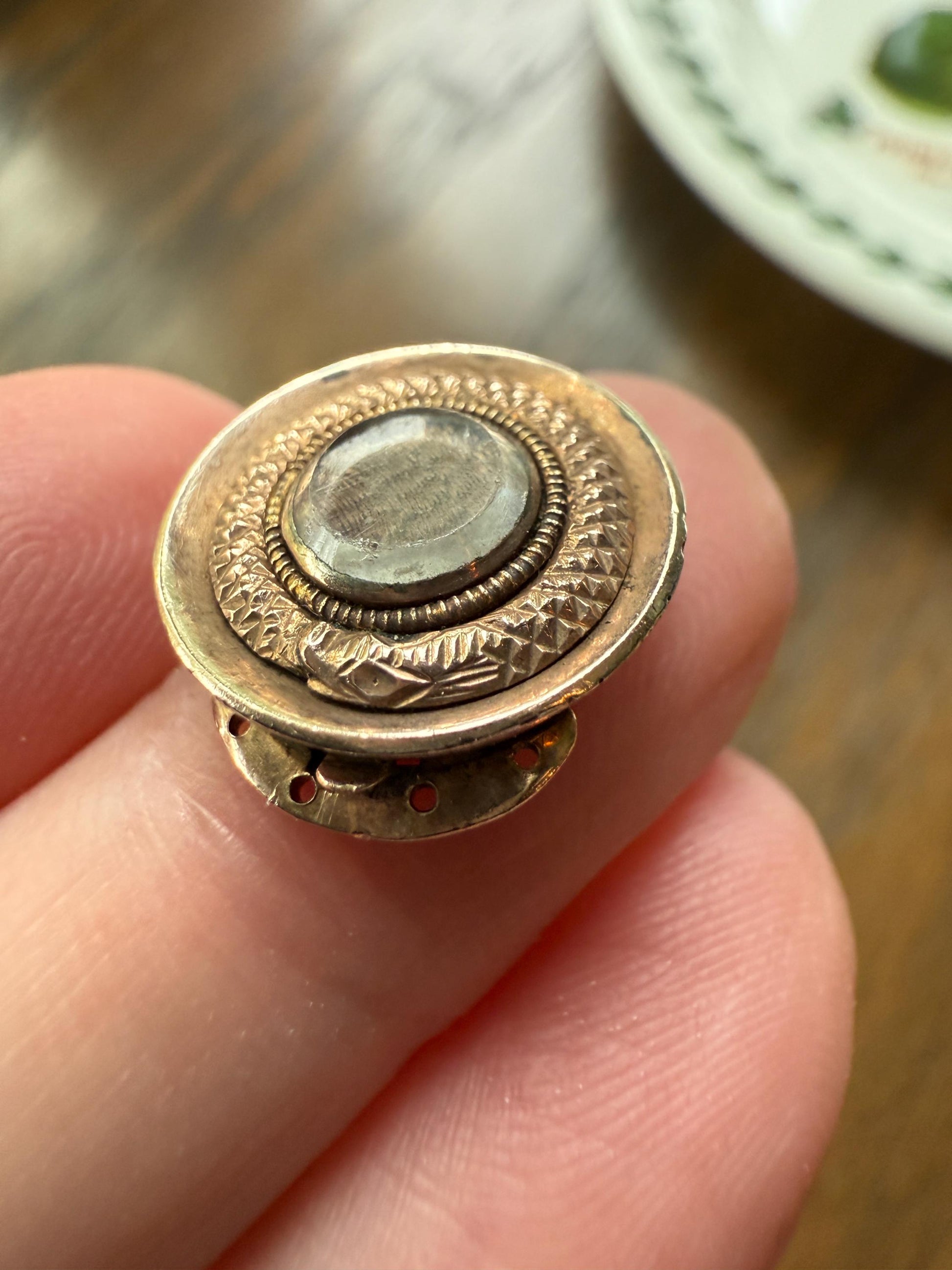 OUROBOROS Coiled SNAKE Georgian early Victorian Antique Figural Clasp Pendant 9k Rosy Gold Hair Locket Love Gift Extender Connector Not 10k