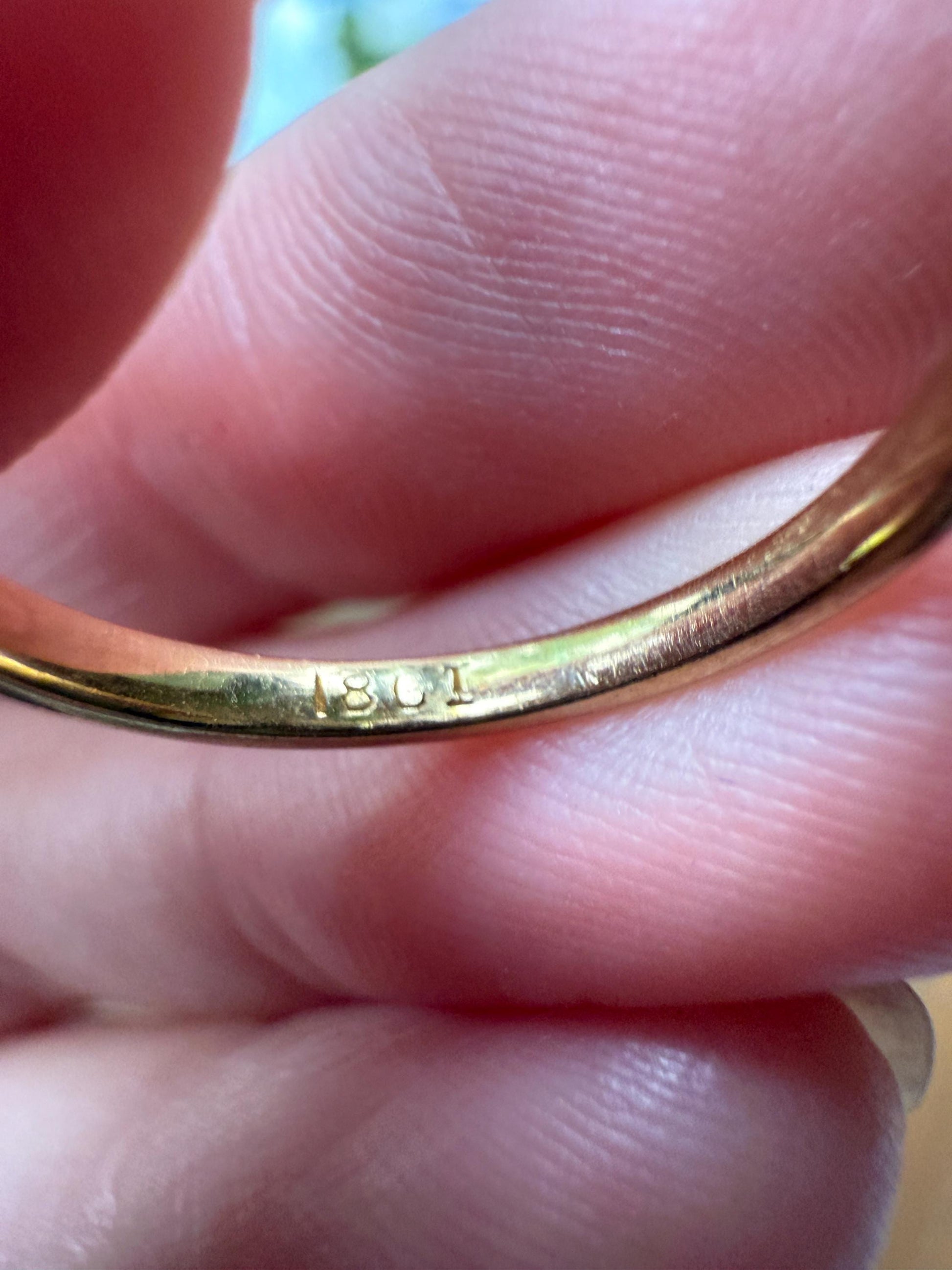 TALL Antique 0.6 Ctw Five Stone Chunky Old Mine Cut Diamond 18k Gold Band Romantic Gift Wedding Stacker Ringstack OMC