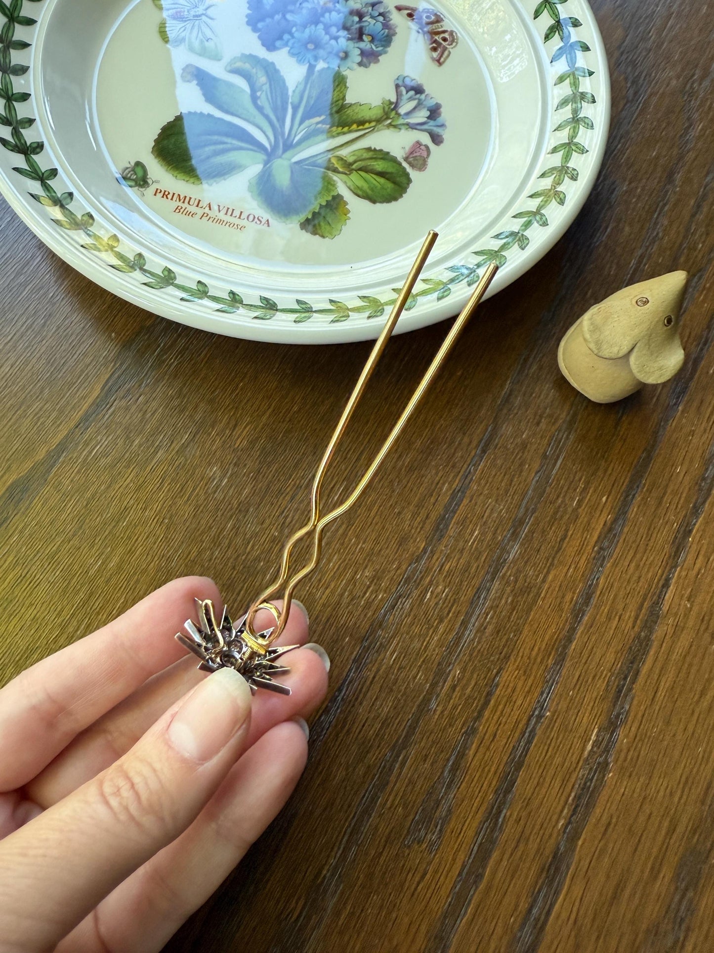 STAR Antique CONVERTIBLE Pendant Hair Pin Brooch BOXED 1 1/4 Carat Old Mine Cut Diamond Cluster 14k Gold Silver Victorian Gift Bridal 1.25Ct