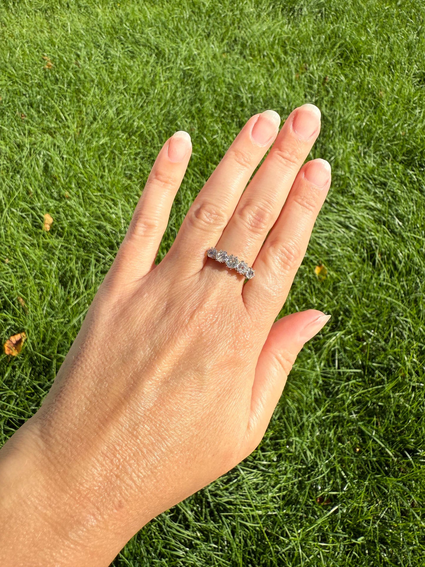 Five Stone Victorian Antique 1.75 CARAT Old Mine Cut DIAMOND Tall Stacker Ring 18k Gold Skinny Band Wedding Anniversary Romantic Gift OMC
