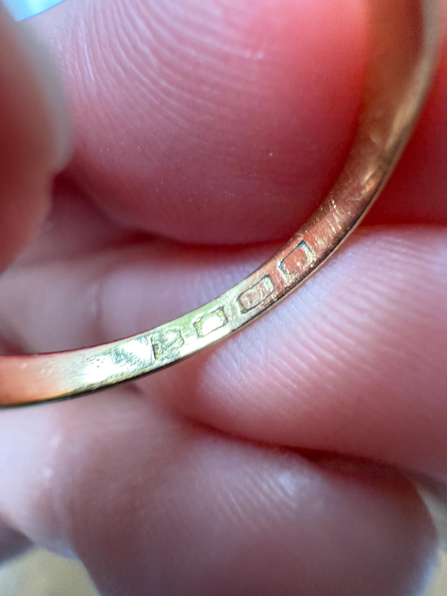 Five Stone Old Mine Cut Diamond ANTIQUE Band Ring .45 Carat Buttercup 18k GOLD Victorian Stacker Romantic Gift .45Ctw OMC