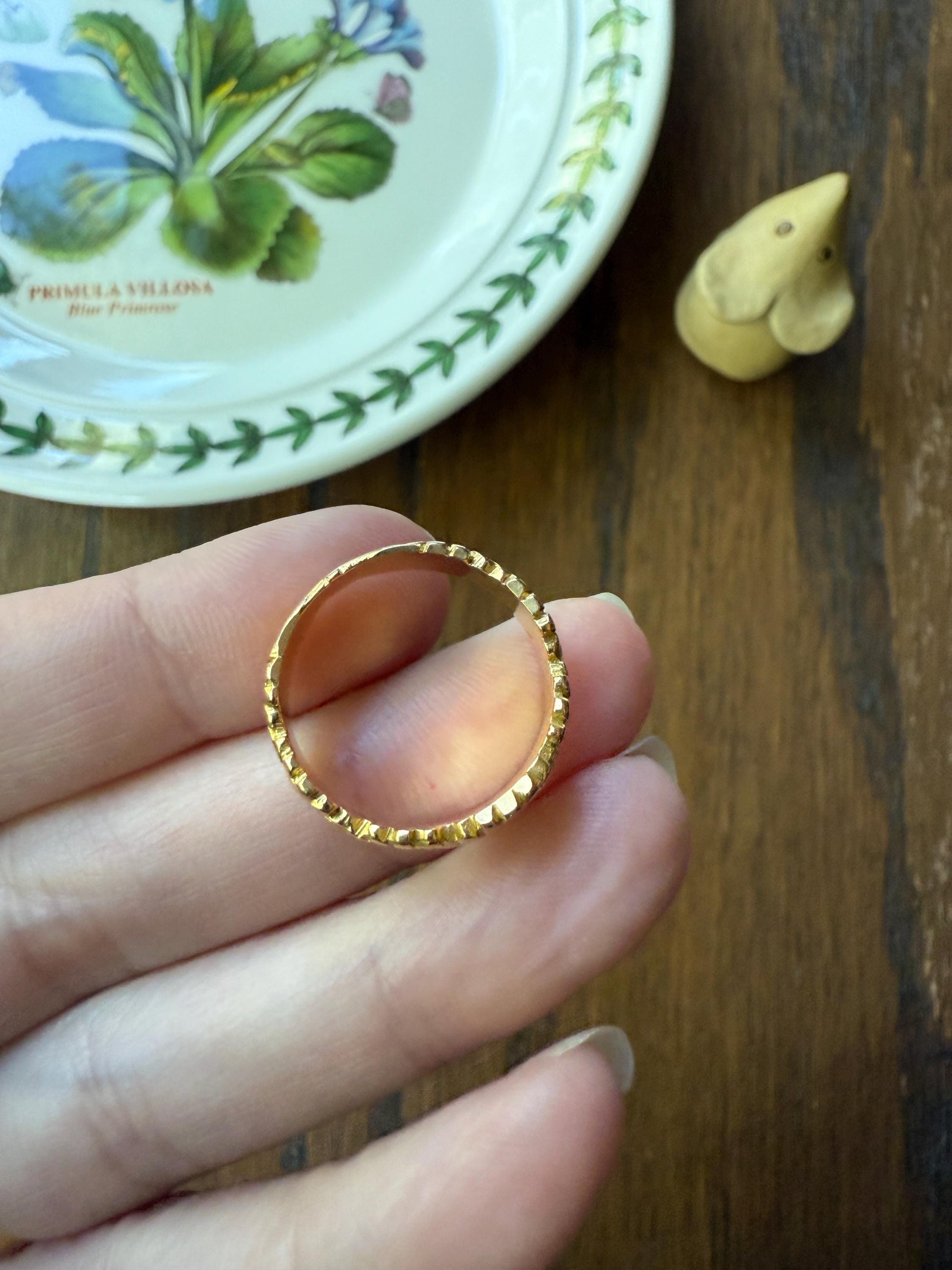 Rare Daisy Chain French Antique Figural 18k Gold Ring Floral Art Nouveau Belle Epoque Love Gift 7 Flower Wide Wedding Eternity Band Stacker