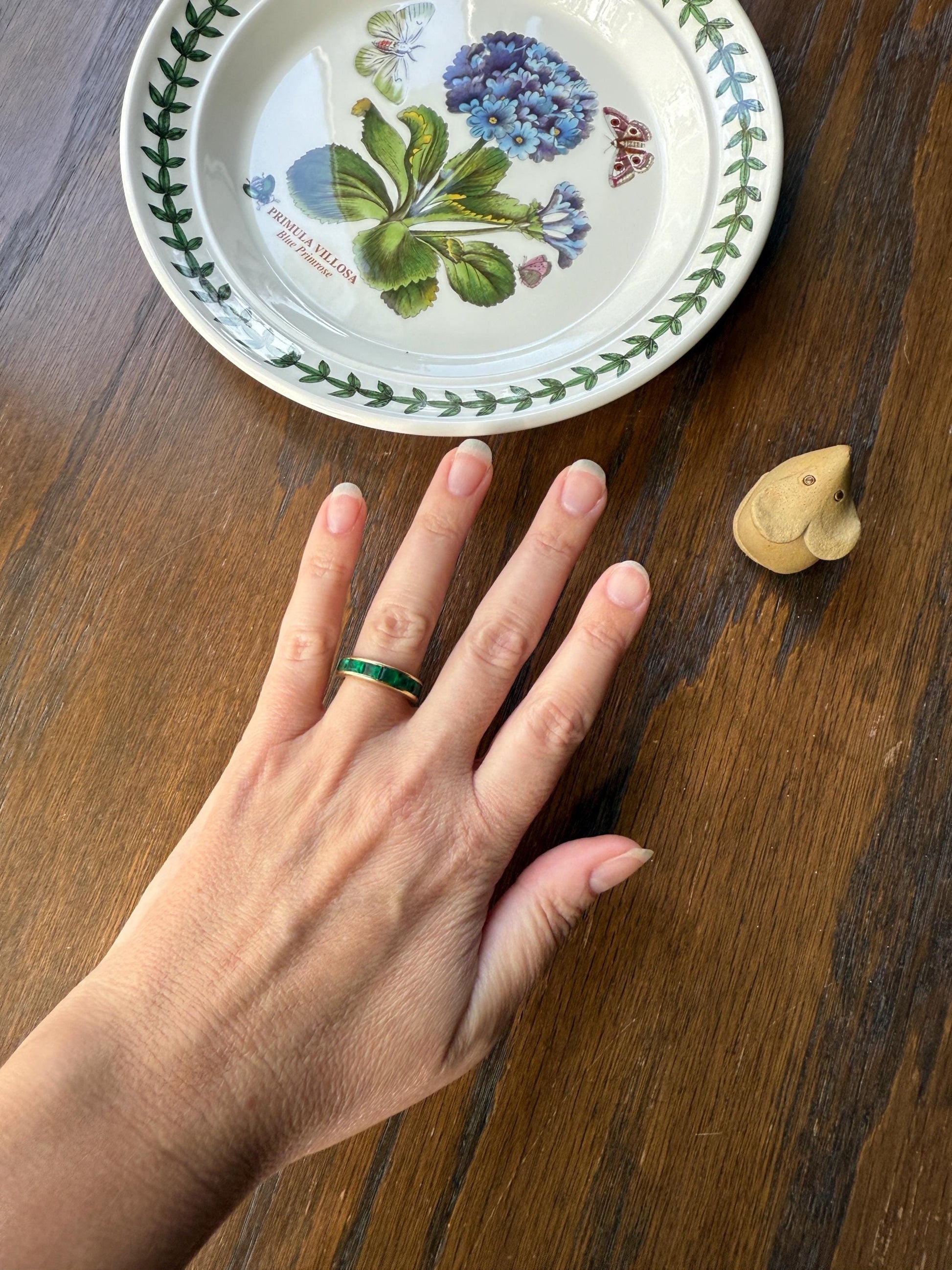 Vintage 5mm Channel Set 14 EMERALD Full ETERNITY Band Ring 18k Gold 2.25 Carat Skinny Line Stacker French Gift Rectangular Green Chunky