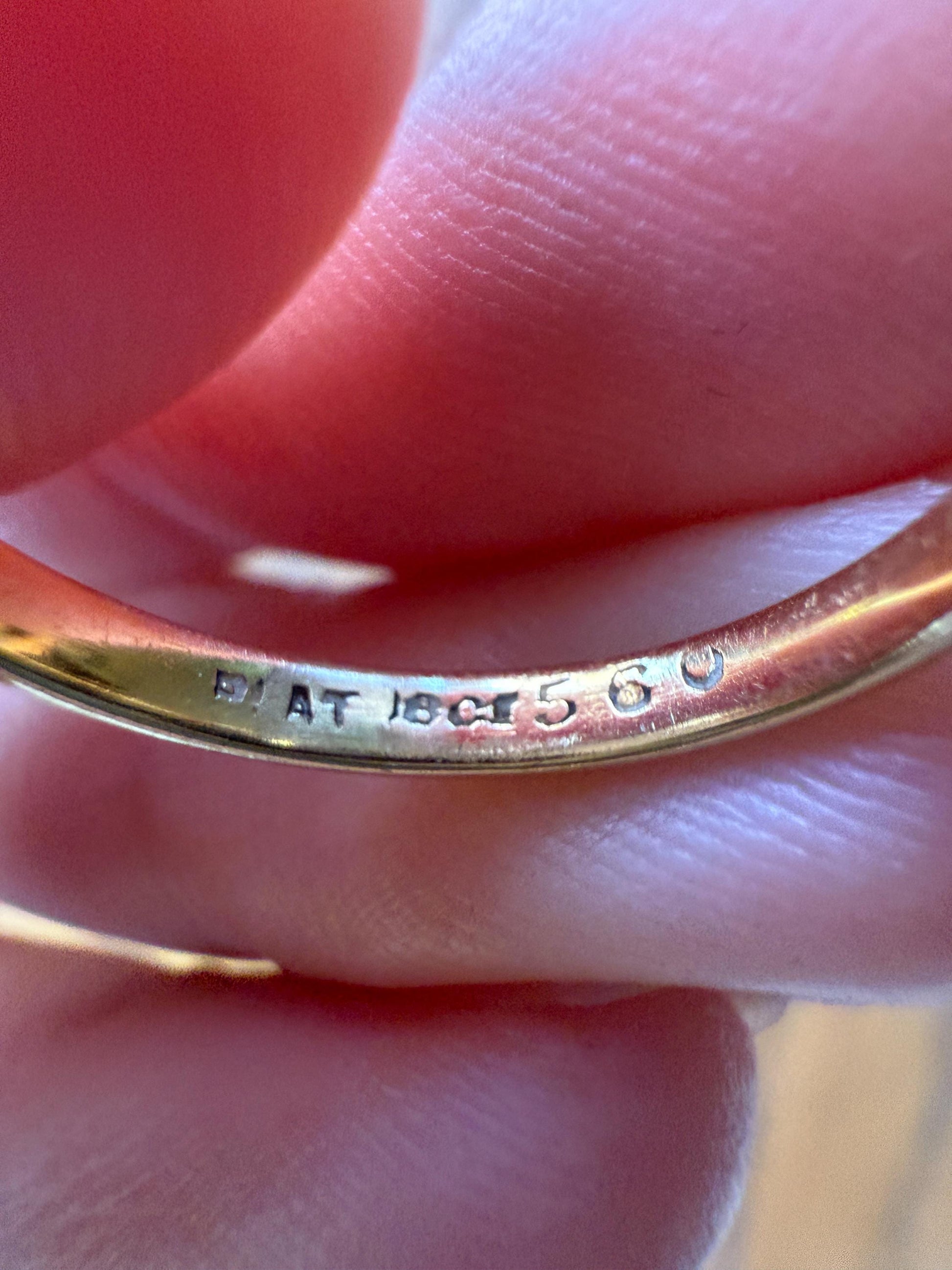 SAPPHIRE & YELLOW Old European Cut DIAMOND Five Stone Band 18k Gold Platinum Edwardian Antique Bezel Ring Romantic Gift Blue Wedding Stacker