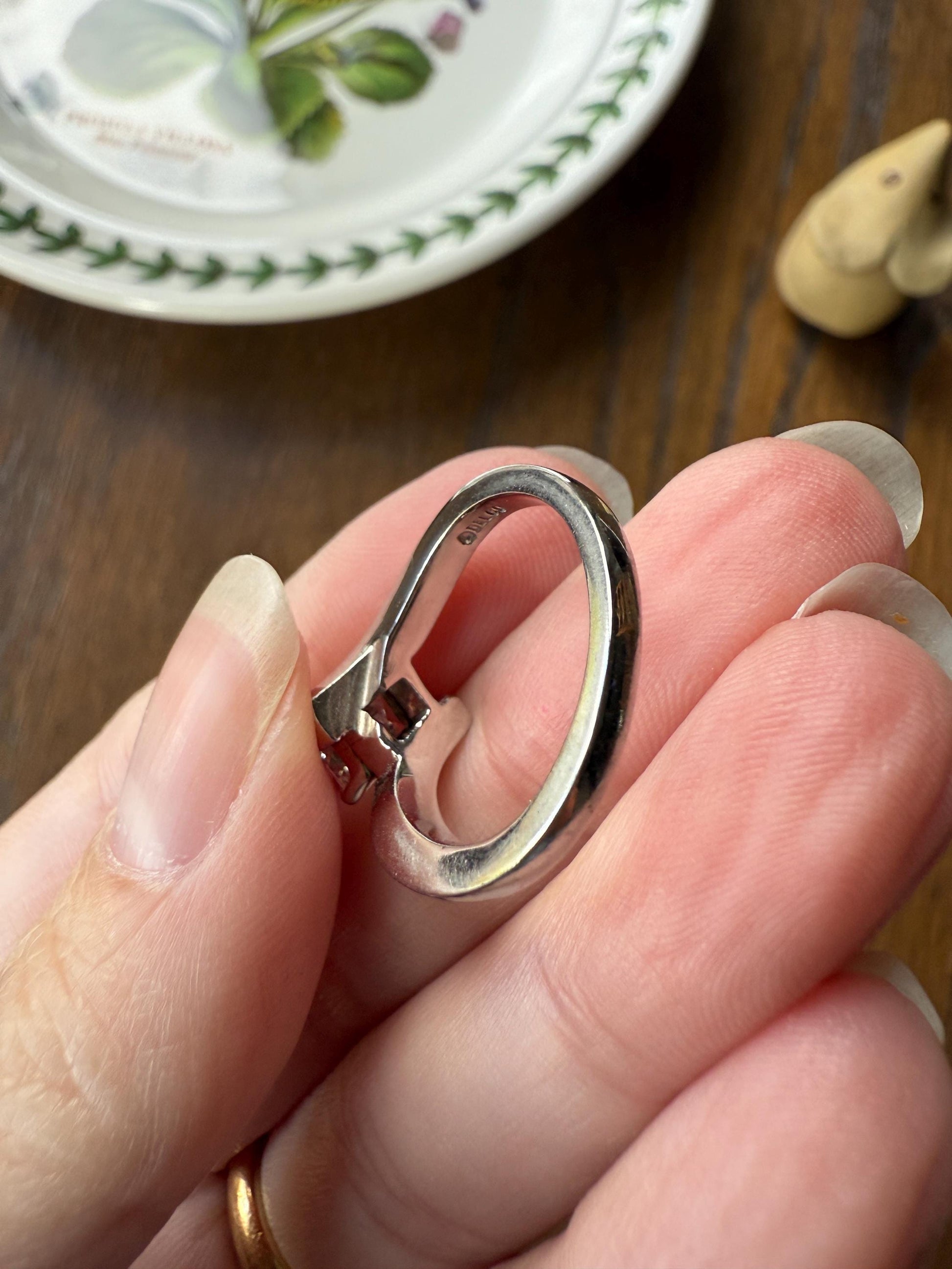 Vintage .75 Carat Emerald Cut DIAMOND Eye Clean & Bright White! Platinum Bypass Ring Retro Solitaire Stacker Engagement Ring Asymmetrical