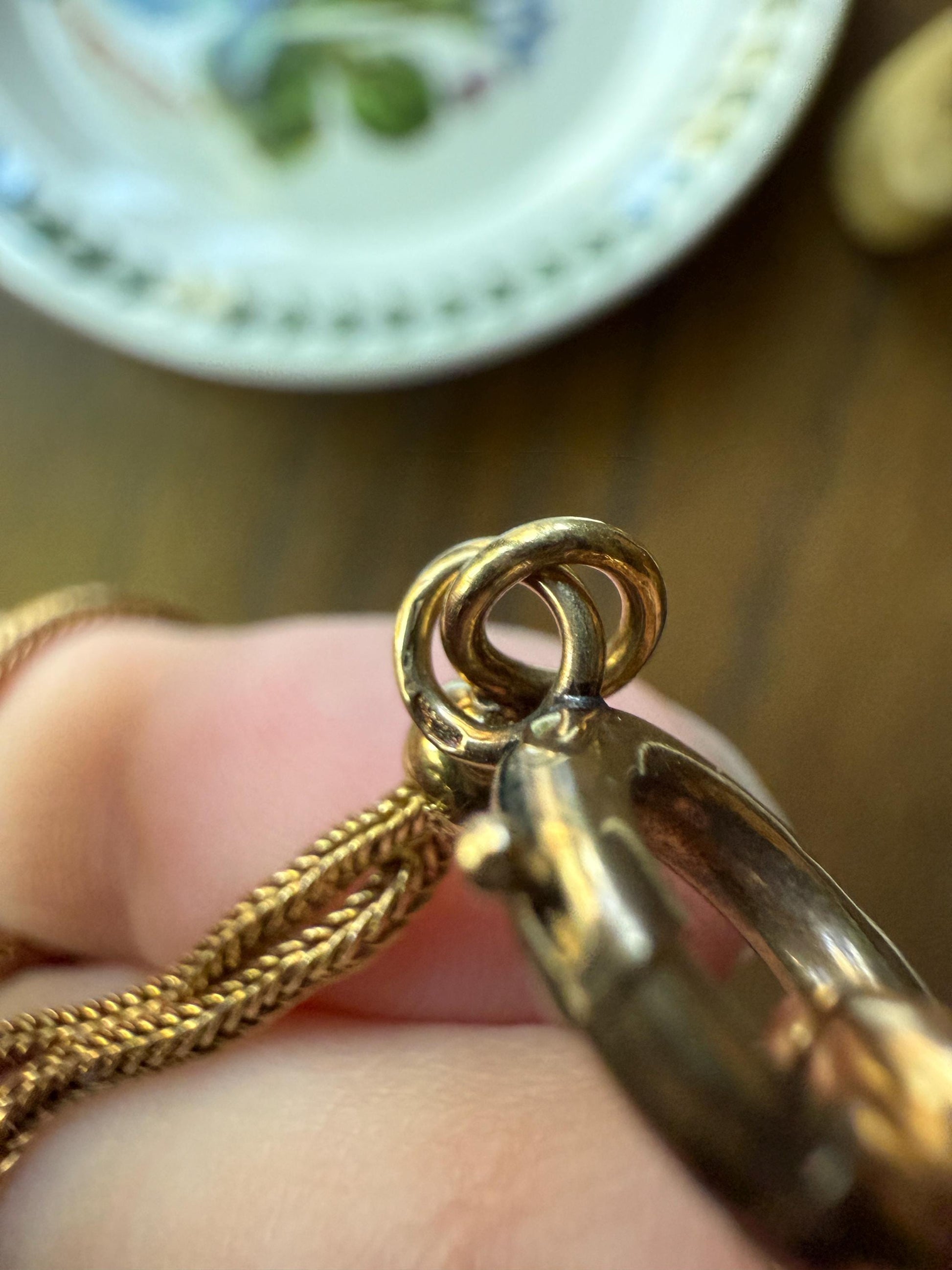 Victorian ANTIQUE Hallmark French 9.5g 18k Gold Solid Double Box Chain Watch Necklace Extender Bracelet Connector Dog Clip Pendant Holder