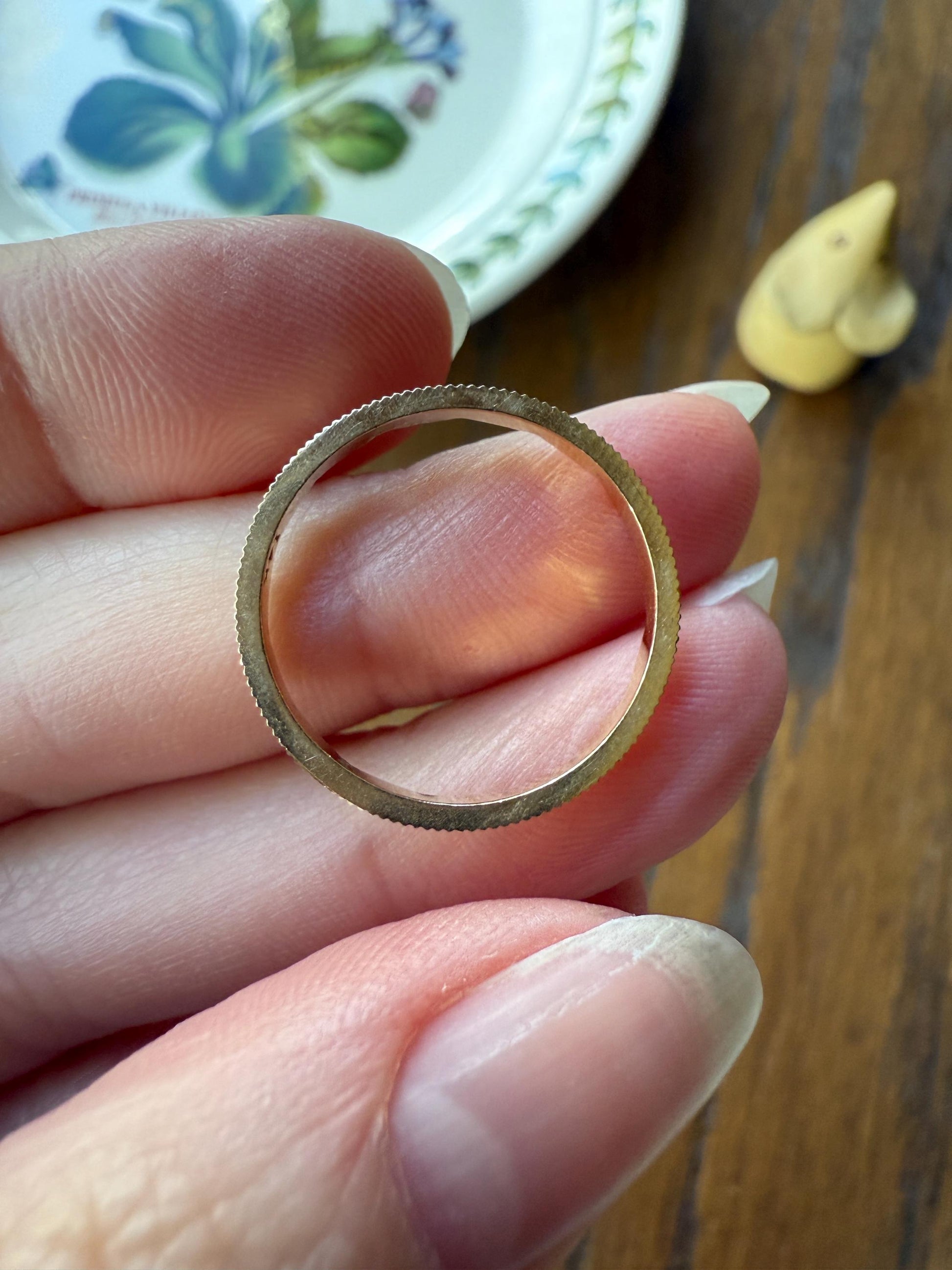 Vintage CROWN Ring Figural Stacker Band 14k Gold Ring Scalloped Ruffled & Coin Edge Ultimate Stacker Eternity Ringstack Unique Gift