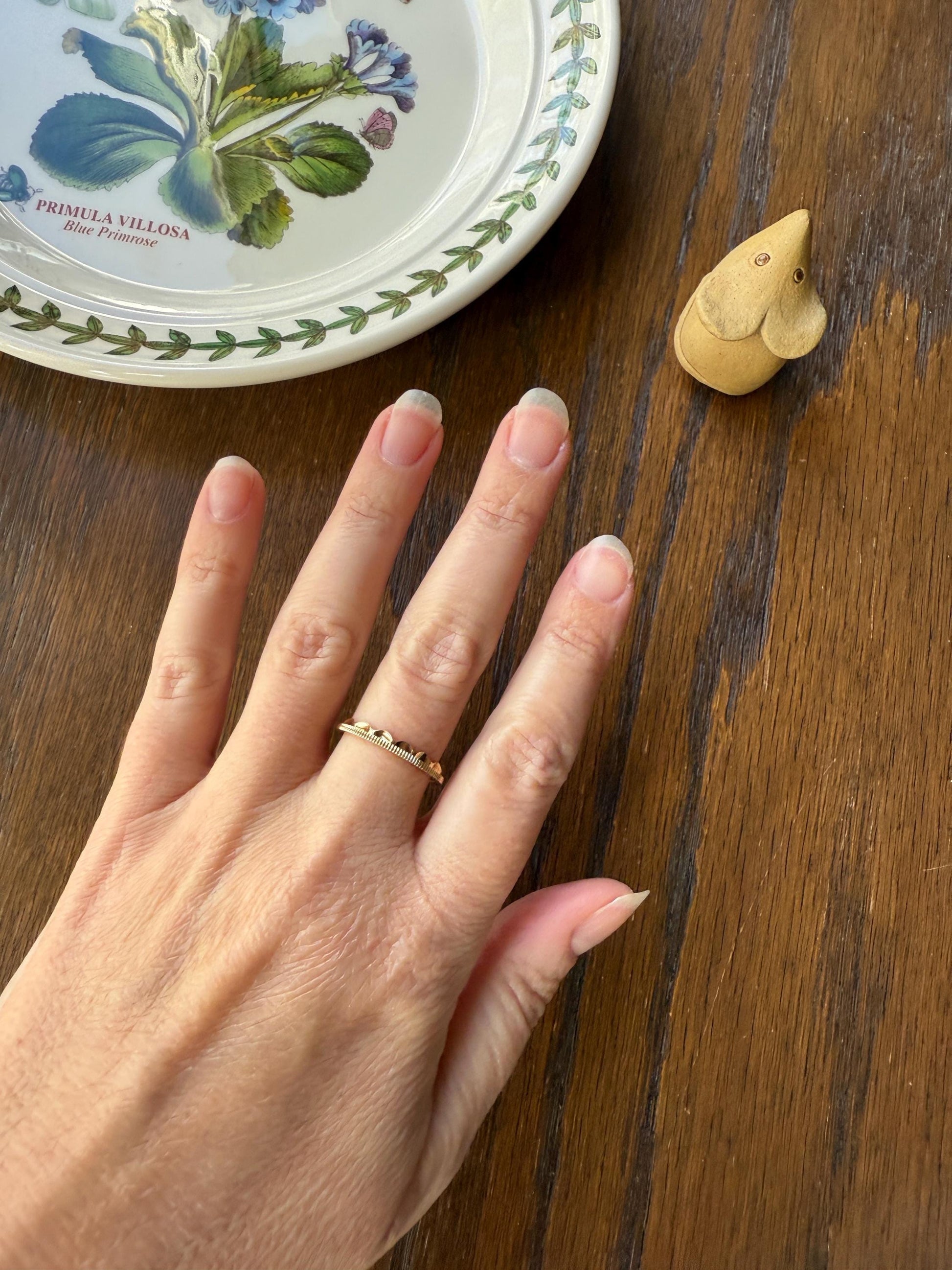 Vintage CROWN Ring Figural Stacker Band 14k Gold Ring Scalloped Ruffled & Coin Edge Ultimate Stacker Eternity Ringstack Unique Gift