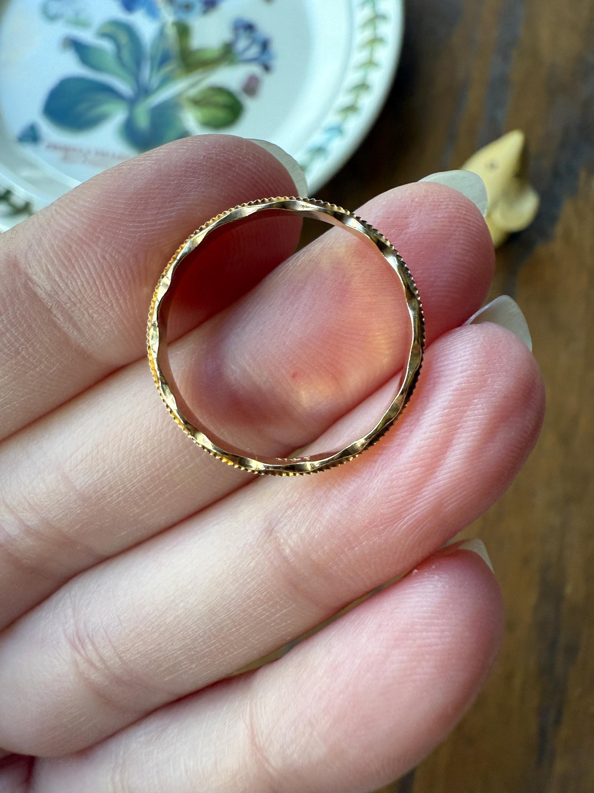 Vintage CROWN Ring Figural Stacker Band 14k Gold Ring Scalloped Ruffled & Coin Edge Ultimate Stacker Eternity Ringstack Unique Gift