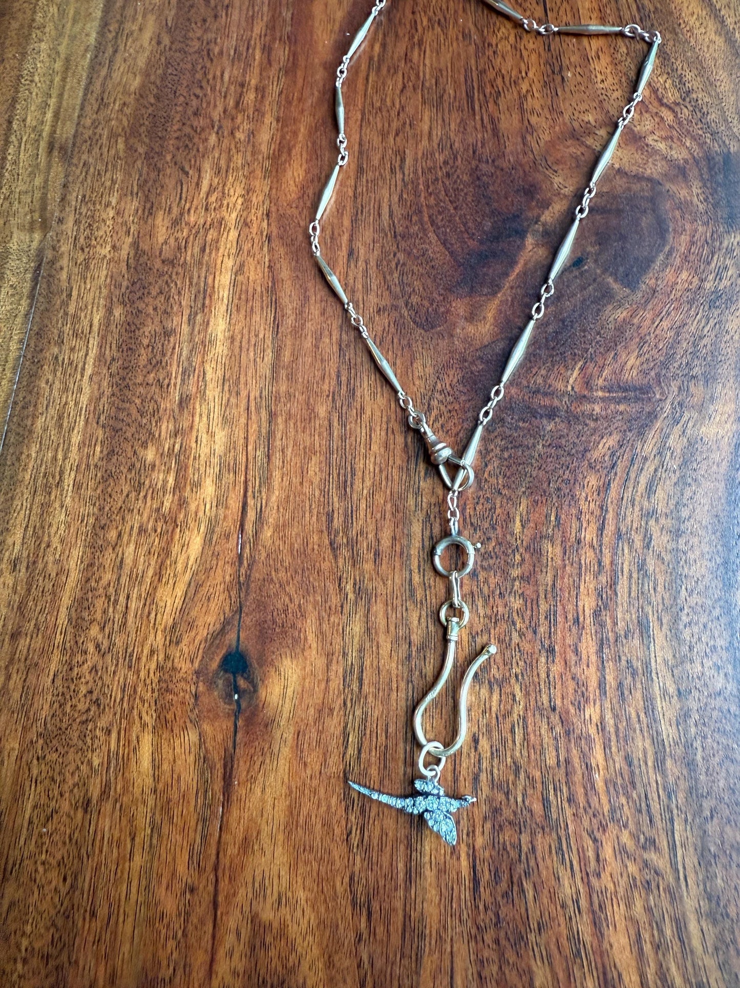 PHEASANT in Flight Antique Victorian 14k Gold Figural Pendant Old Mine Rose Cut Diamond Ruby Eye Necklace Bracelet Charm Animal Game Jewelry