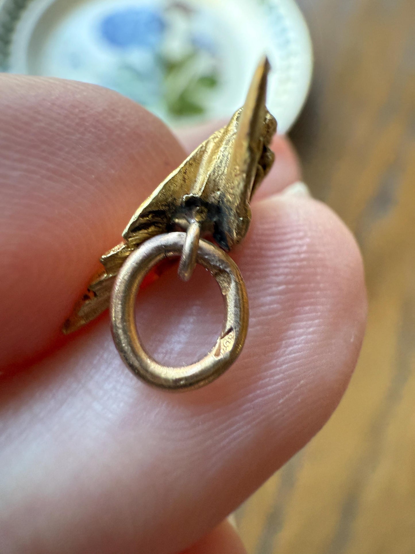 DRAGON 3D French Antique Victorian 18k Gold Rose Cut DIAMOND Figural Flying Pendant Belle Epoque Necklace Bracelet Charm Chimera