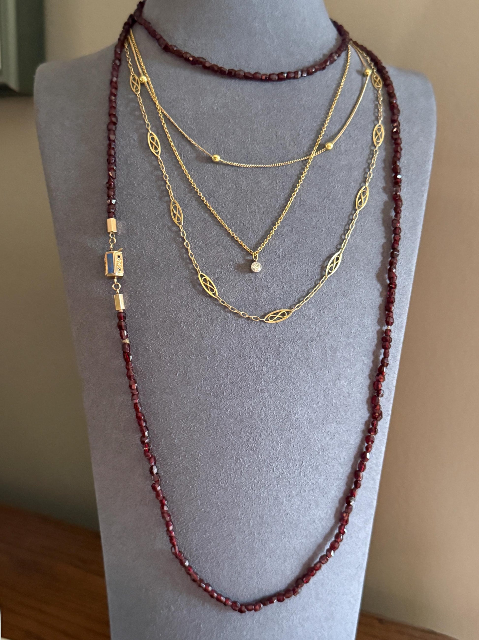 Dainty Vintage Mini Bead Chain 18k Gold Pearls 15" Short Necklace Solid Ball Rivet 2.4g Minimalist Layering Shimmer Glow Choker