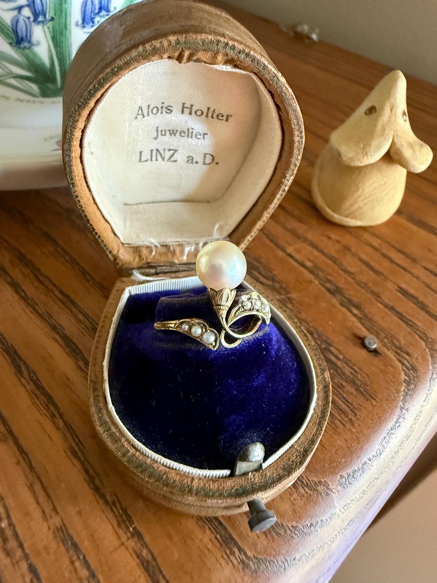 Pearl Floral TIARA RING Antique Art Nouveau Victorian Swirl Seed Pearl Ring 14k Gold Rosy Solid Cocktail Stacker Ornate Romantic Gift