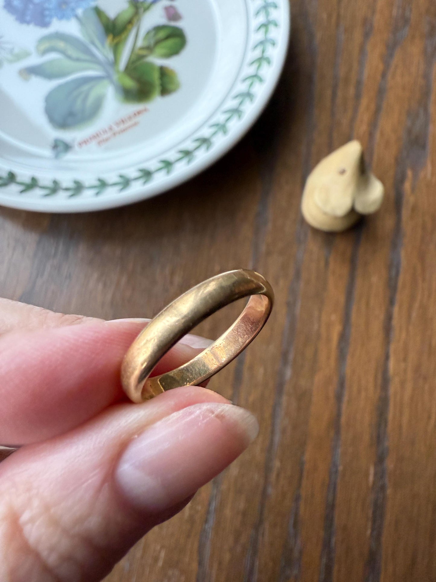 French ANTIQUE 3.8g 18k Gold Wedding RING 3.6mm Wide Band Comfort Fit Stacker Love Gift Unisex Man