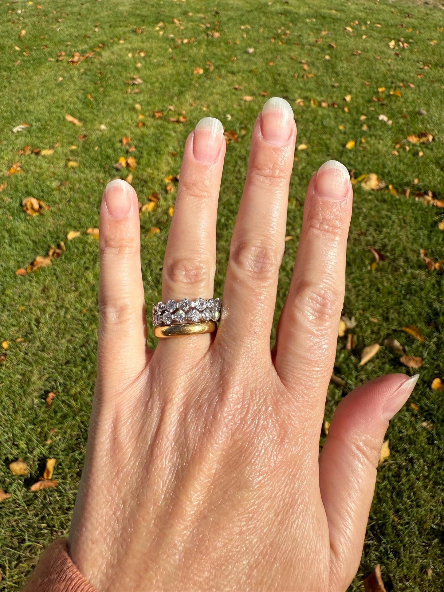 Vintage 2 1/4 CARATS Double Row Ring Old Mine European Cut Diamond Half Hoop Eternity Band 14k White Gold Wedding Stacker 2.25Ctw OMC