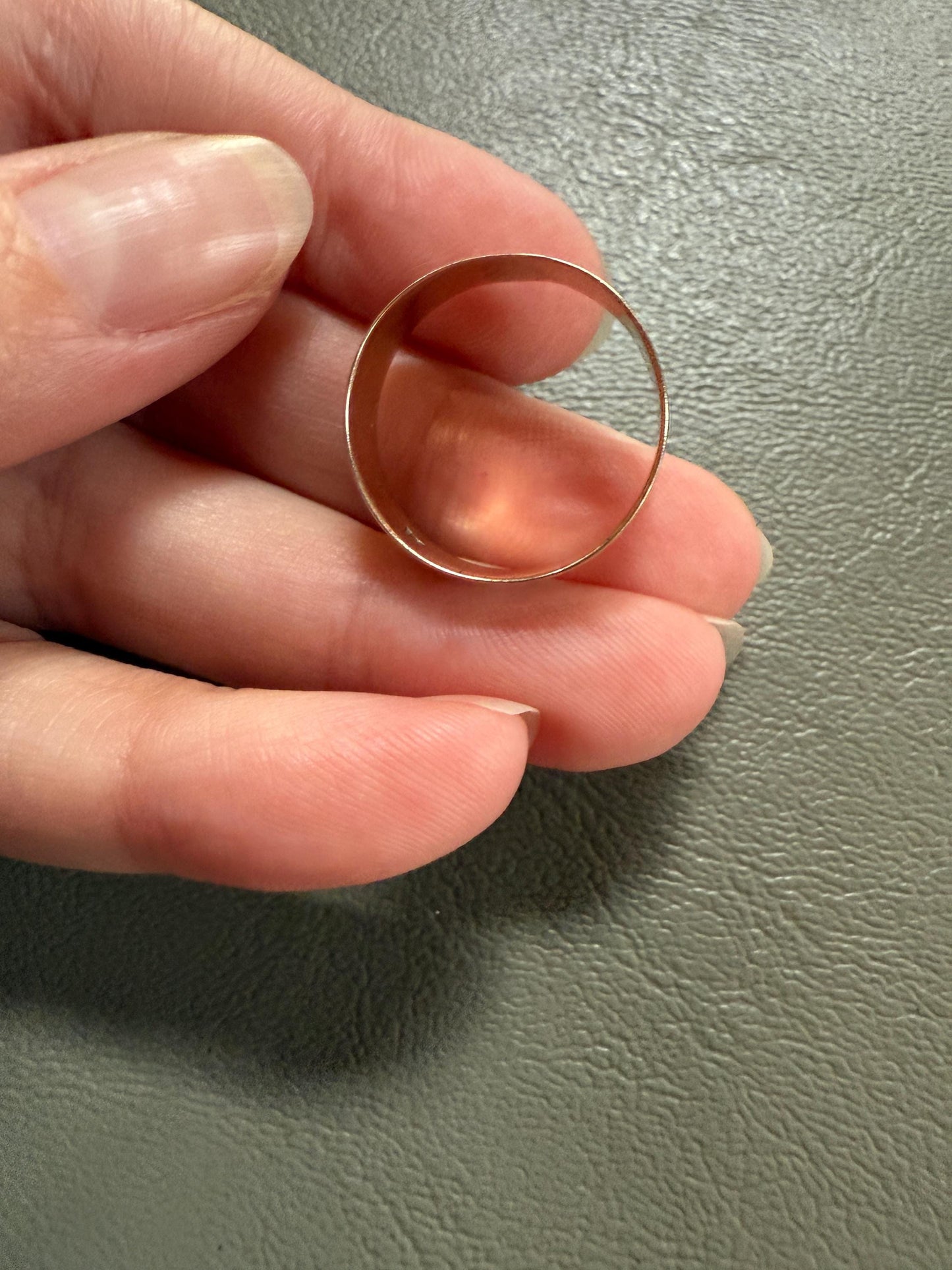 Patterned Victorian Wedding Ring 6.9mm Wide Cigar Band Antique 10k Gold Solid Rosy Eternity Stacker Romantic Gift Geometric