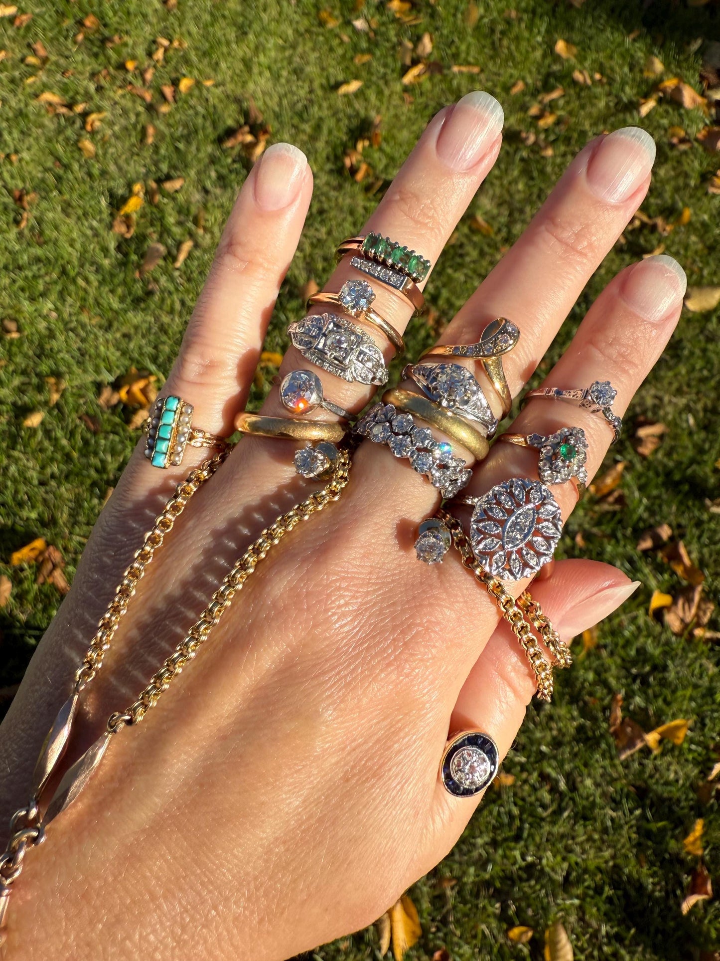 Antique 18k Gold French Turquoise Seed Pearl Linear Pinky Midi Ring Victorian Era Baby Child's Geometric Blue Dainty