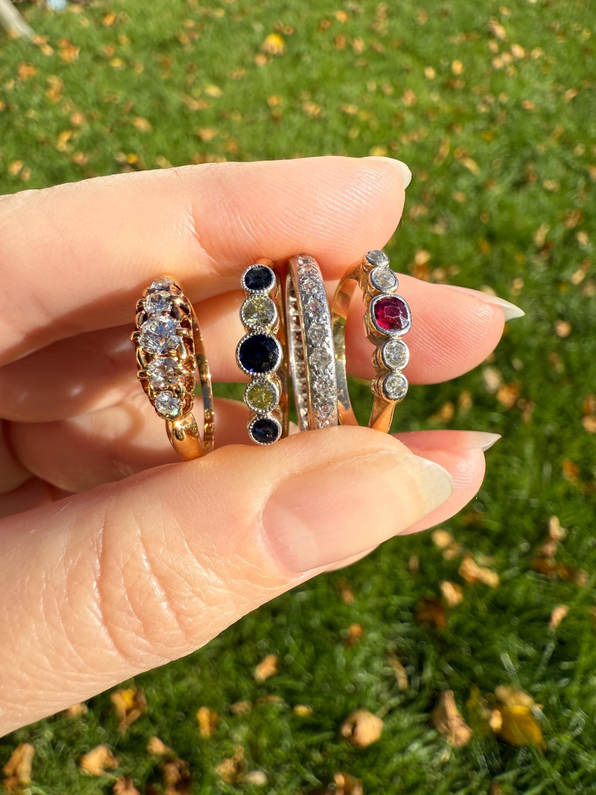 PLATINUM Edwardian Antique 22 Old Mine Single Cut DIAMOND Full Eternity Band Ring Romantic Gift Wedding Stacker .7 Ct OMC Engraved Edge