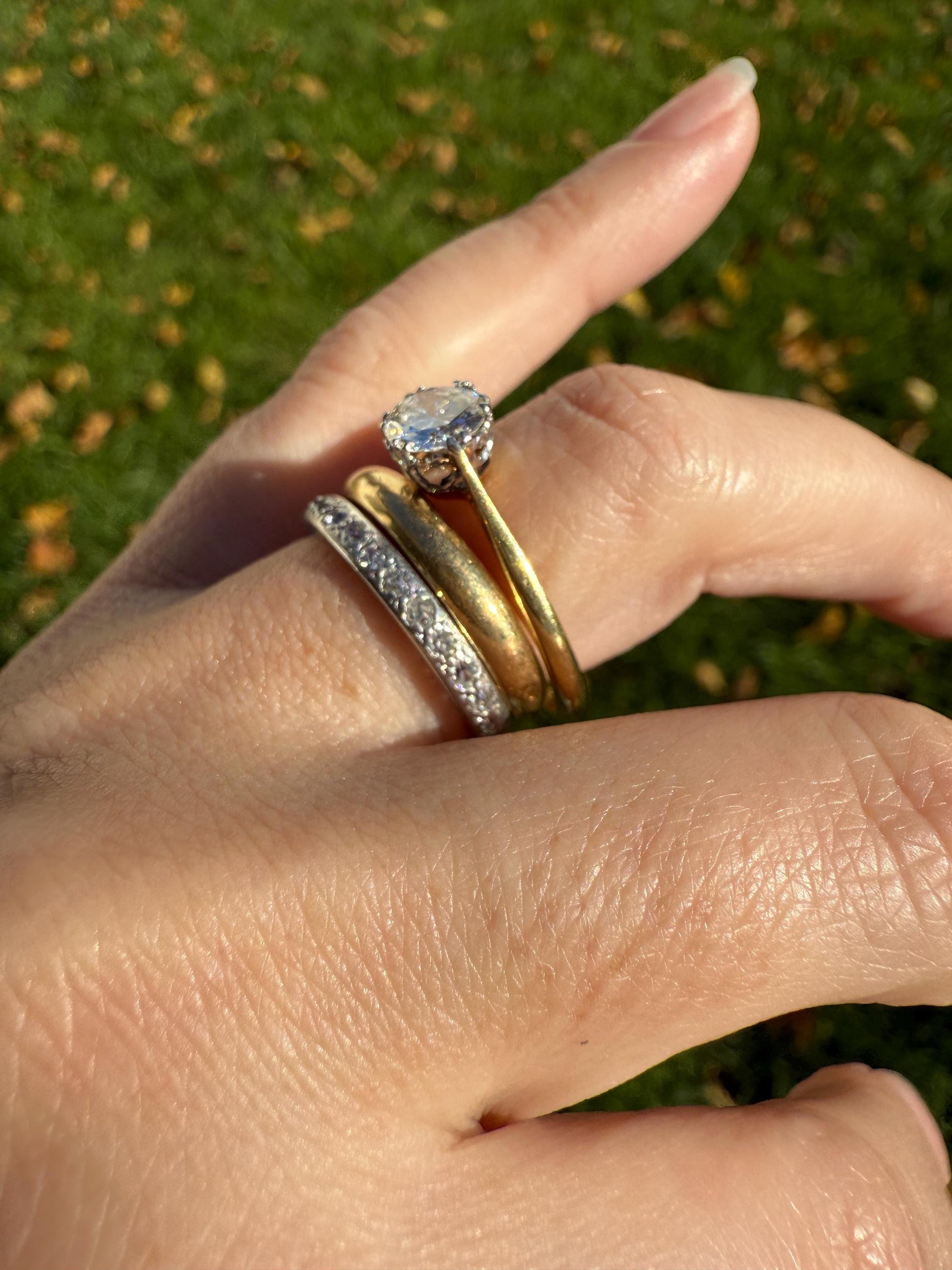 PLATINUM Edwardian Antique 22 Old Mine Single Cut DIAMOND Full Eternity Band Ring Romantic Gift Wedding Stacker .7 Ct OMC Engraved Edge