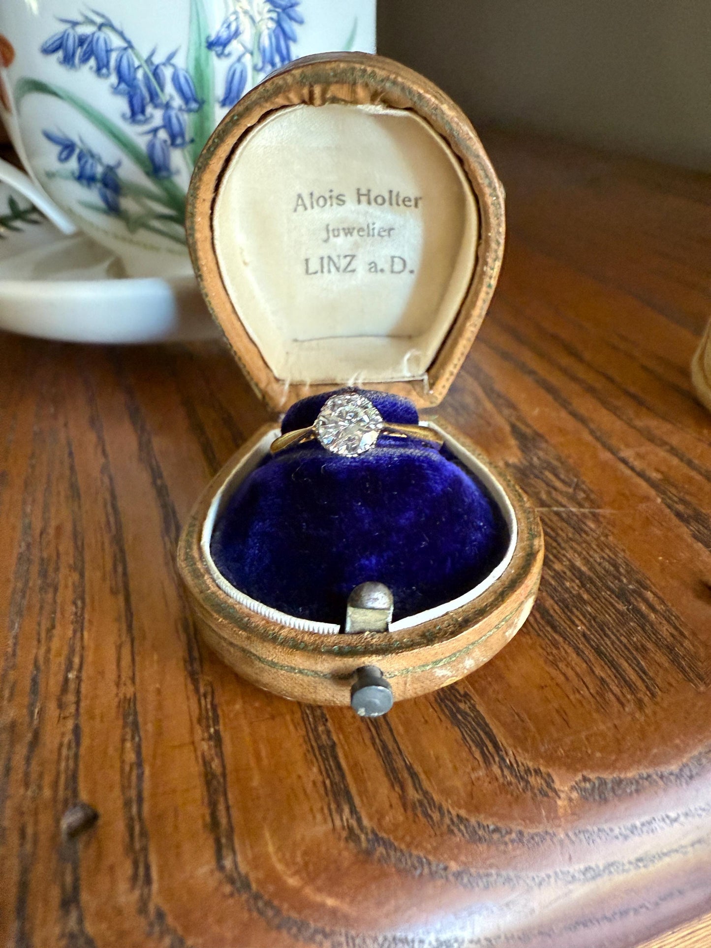 Art Deco Vintage to Antique .8 Carat Transitional Cut DIAMOND Solitaire 18k Gold Platinum Ring Engagement Stacker Crown Prong Romantic Gift