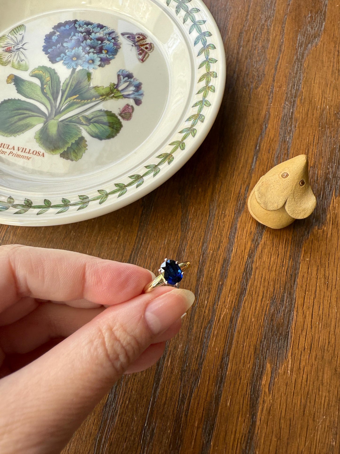 Antique Natural Sapphire Tall Solitaire Ring 14k Gold True Blue Oval Stacker Royal Glow Alternative Engagement Ring Daily Wearer A+ Stone