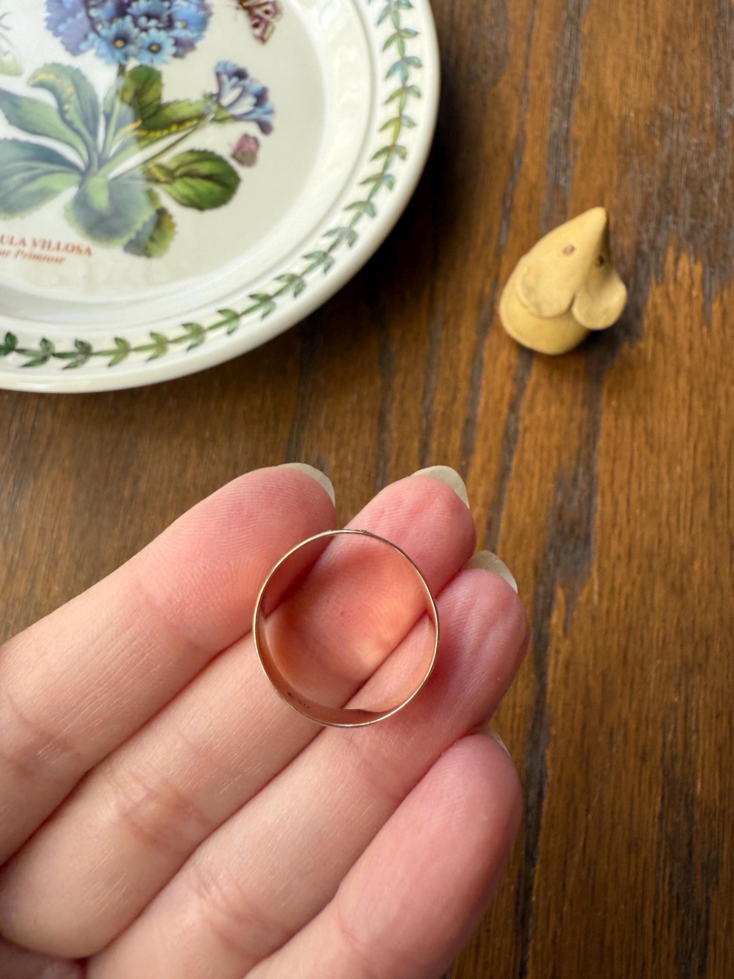 Ostby Barton Victorian Wedding Ring 6.7mm Wide Cigar Band Antique 10k Gold Solid Eternity Stacker Romantic Gift Swirl Titanic