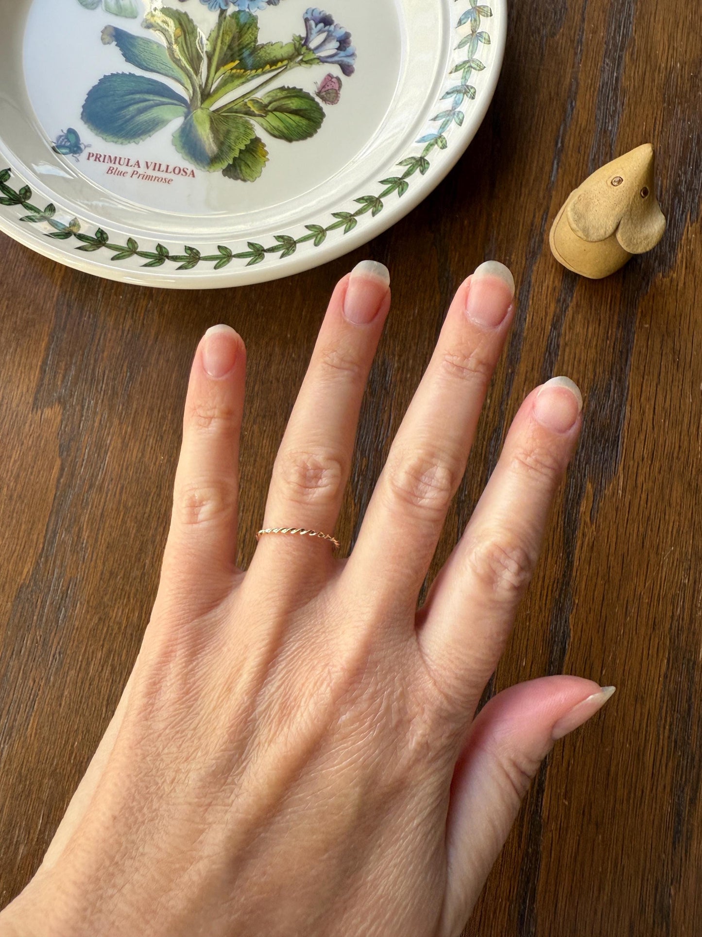 The Skinniest Skinny Band Vintage Twist 14k GOLD Geometric Ring Stacker Gift Dainty Layer Minimalist