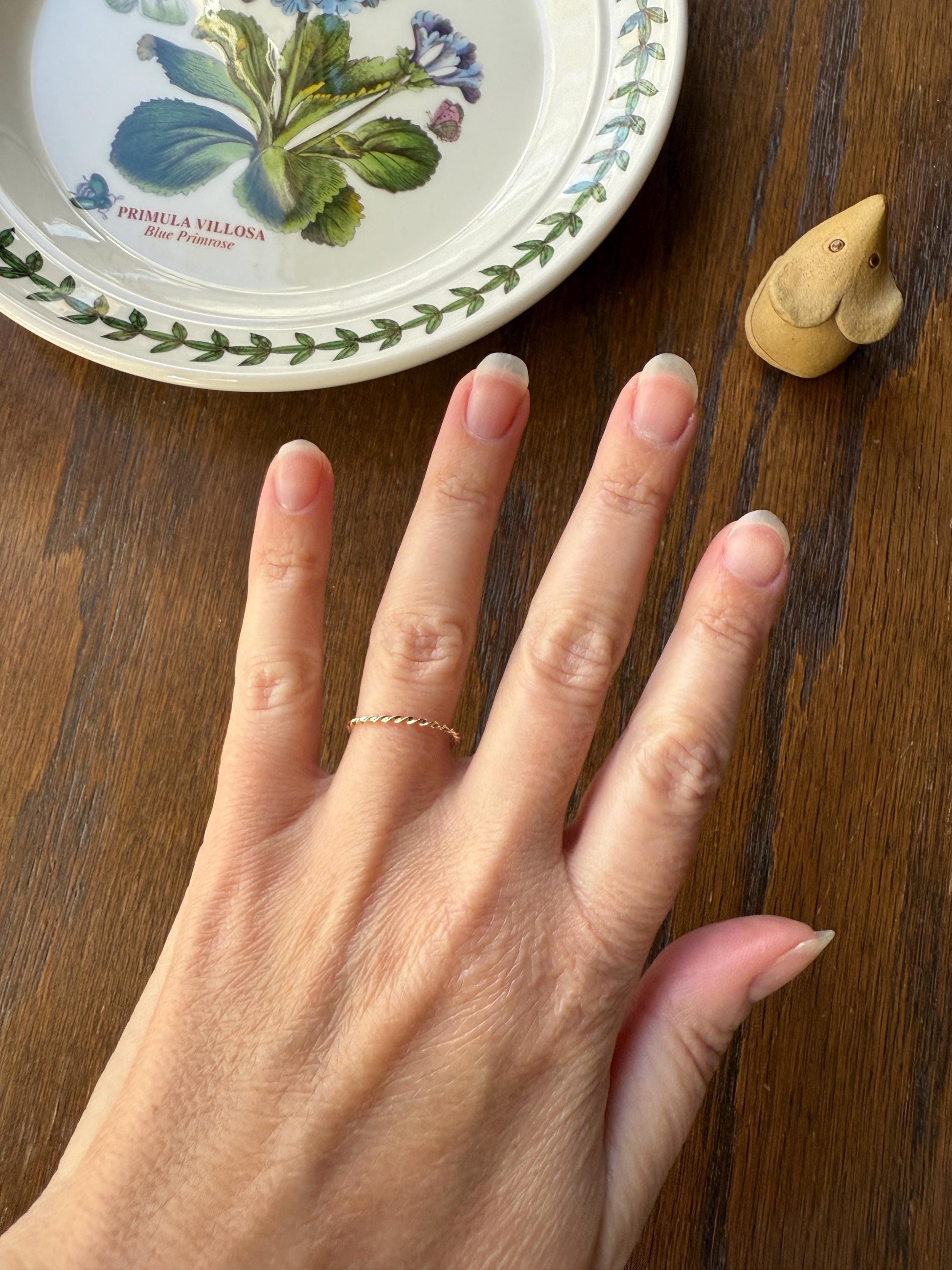 The Skinniest Skinny Band Vintage Twist 14k GOLD Geometric Ring Stacker Gift Dainty Layer Minimalist