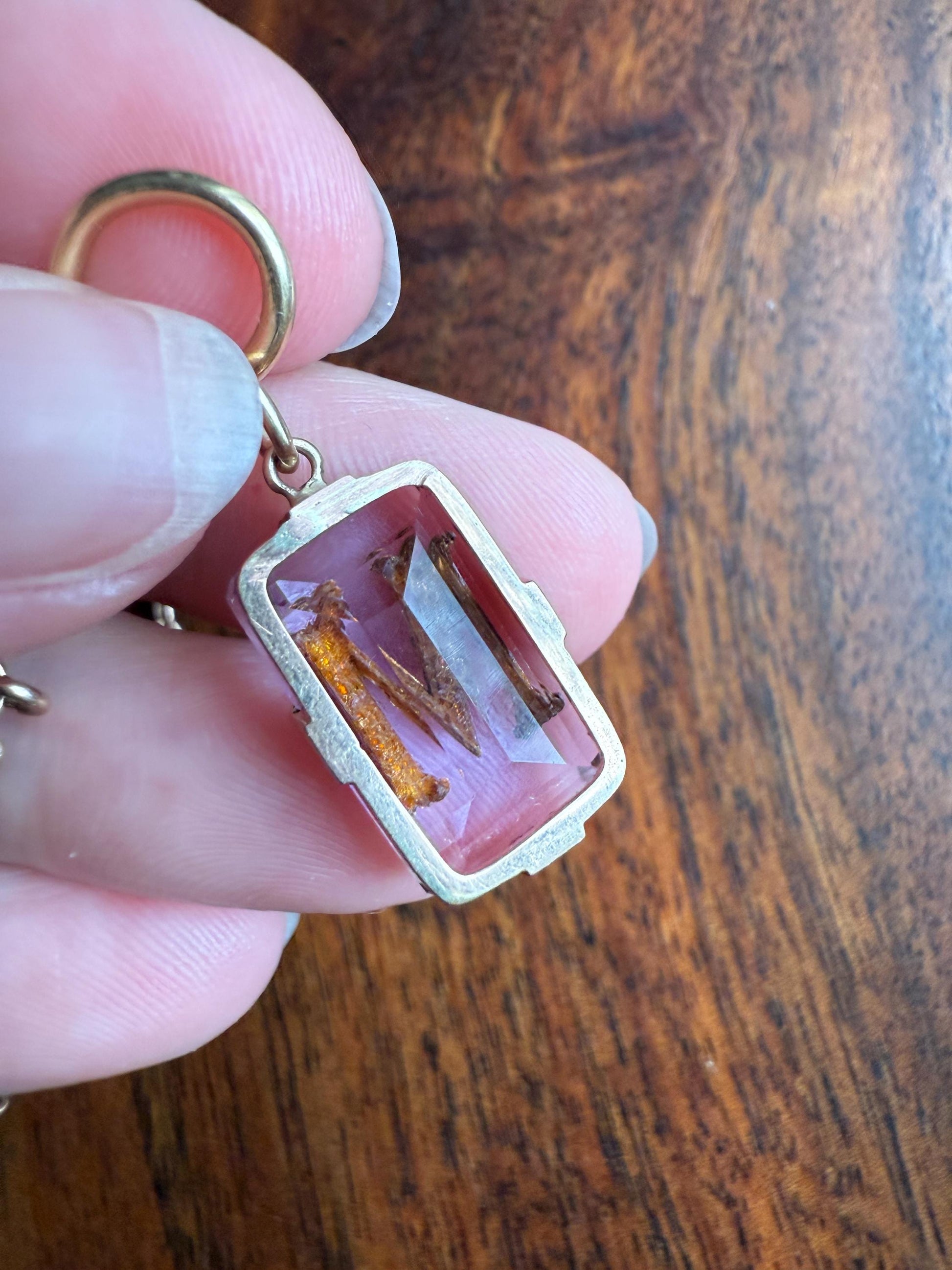 LETTER M Amethyst French Antique Victorian 18k Gold Figural Pendant Rosy Belle Epoque Necklace Bracelet Charm Lilac Purple Pearl Inlay