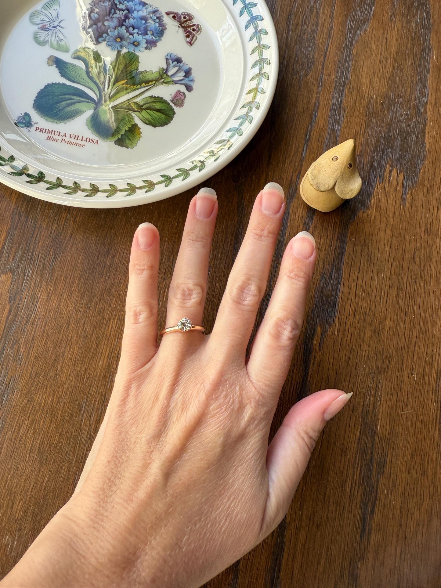 Antique .6 Carat Old European Cut DIAMOND Solitaire Engagement Ring Stacker 14k Yellow Gold Wedding Something Old Daily Wear Prong Set Gift