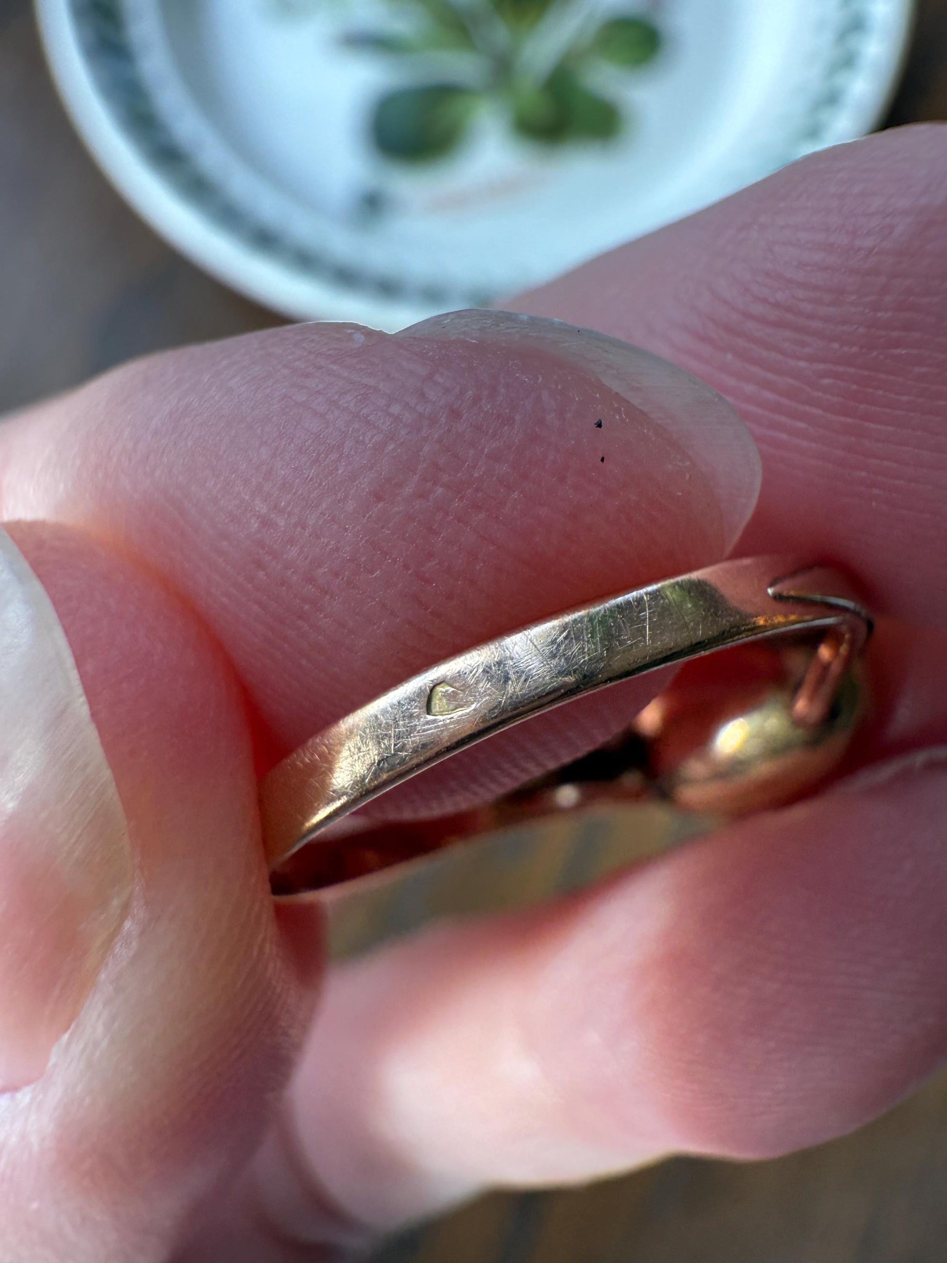 Original French Victorian Era Citrine East West Solitaire Ring 18k Gold Yellow "Vinegar & Oil" Red Foil Domed Back Unique Color Bezel Set