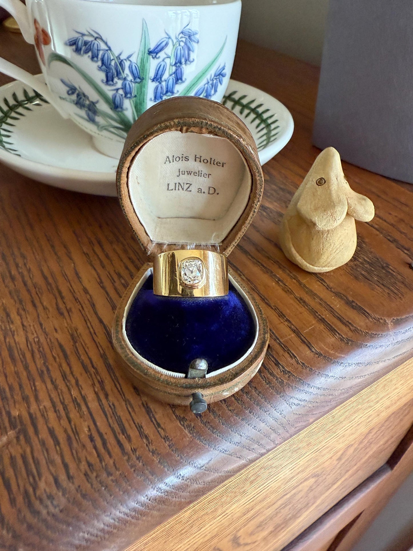 CHUNKY 1 Carat Old Mine Cut DIAMOND X Wide Cigar Band 8.5g 18k Gold Solid Ring Stacker Bezel Set Solitaire Sturdy Tapered Shimmer