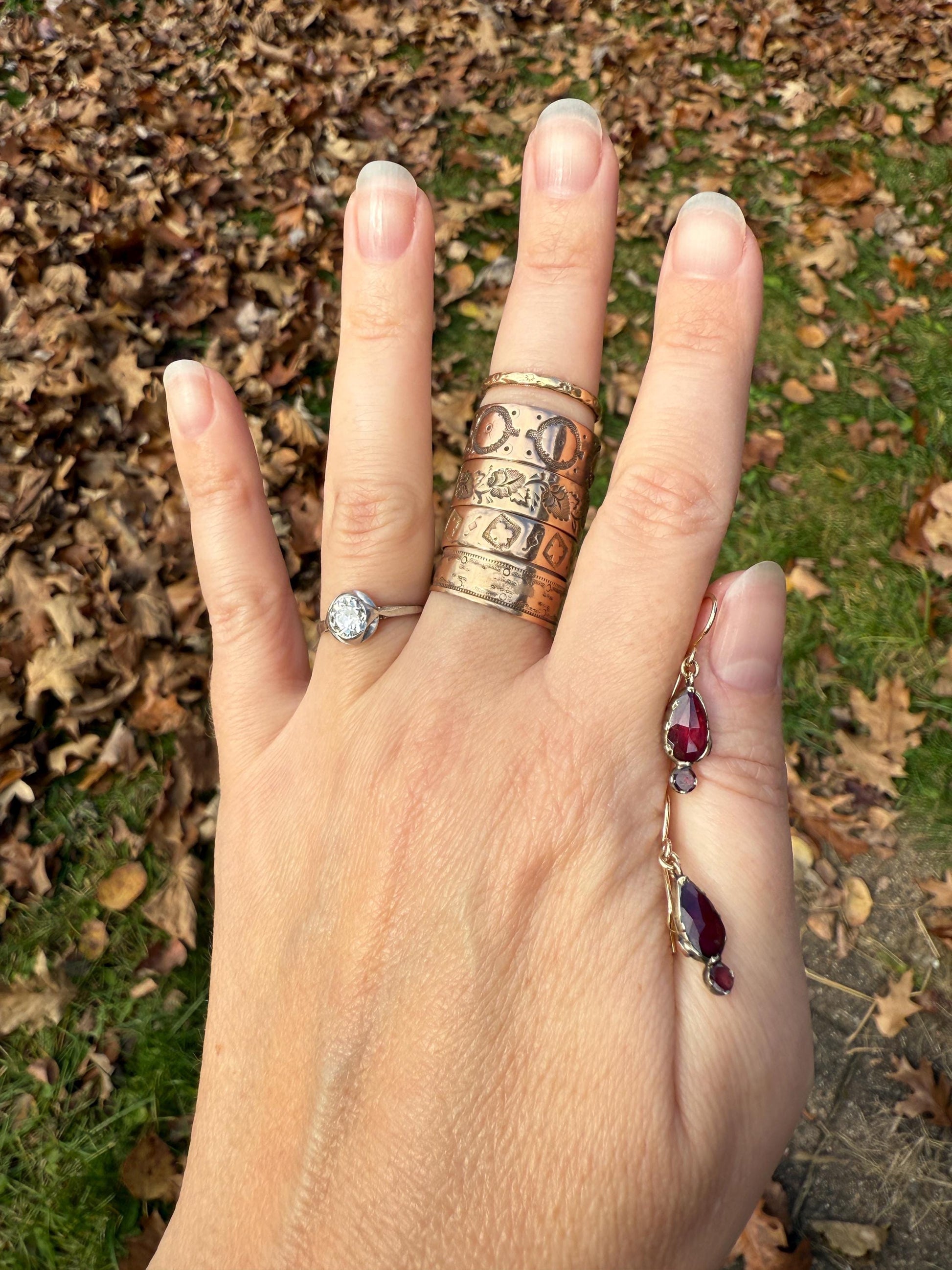 Patterned Victorian Wedding Ring 6.9mm Wide Cigar Band Antique 10k Gold Solid Rosy Eternity Stacker Romantic Gift Geometric