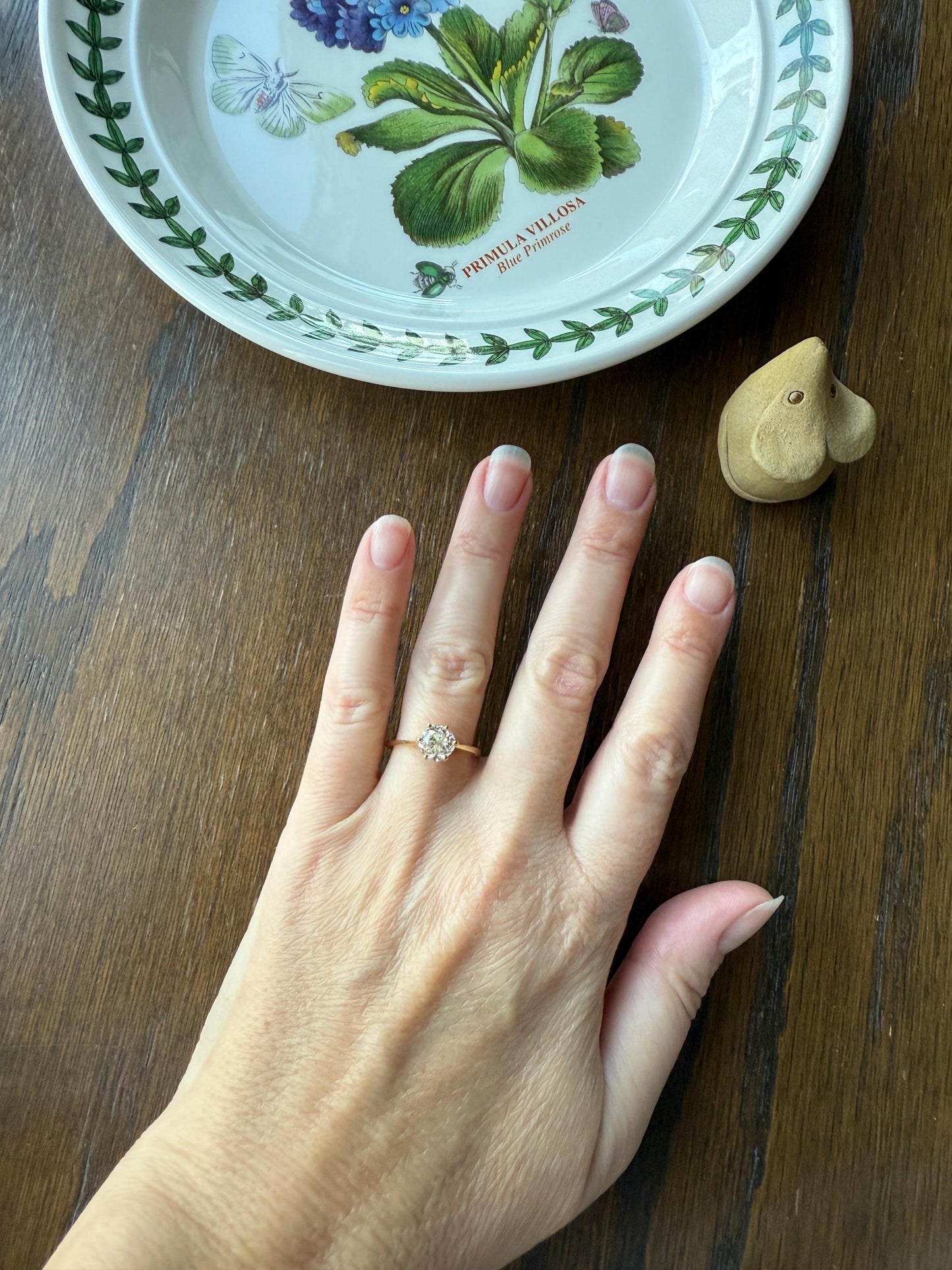 Vintage EYE CLEAN 1.2 Carat French Solitaire Ring Chunky Antique Cushion Old Mine Cut DIAMOND 18k Gold Band Engagement Romantic Gift 1Ct OmC