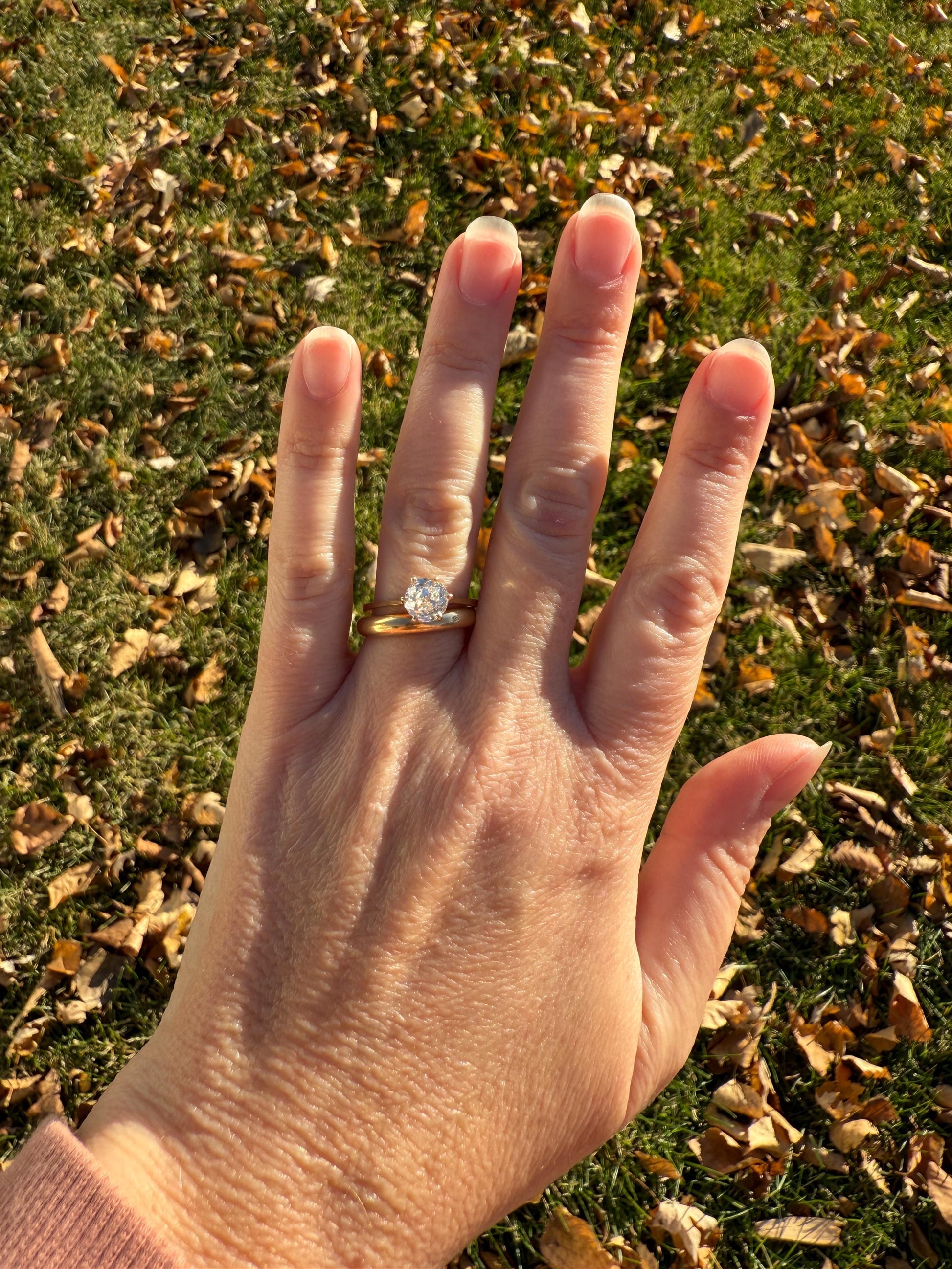 Vintage EYE CLEAN 1.2 Carat French Solitaire Ring Chunky Antique Cushion Old Mine Cut DIAMOND 18k Gold Band Engagement Romantic Gift 1Ct OmC