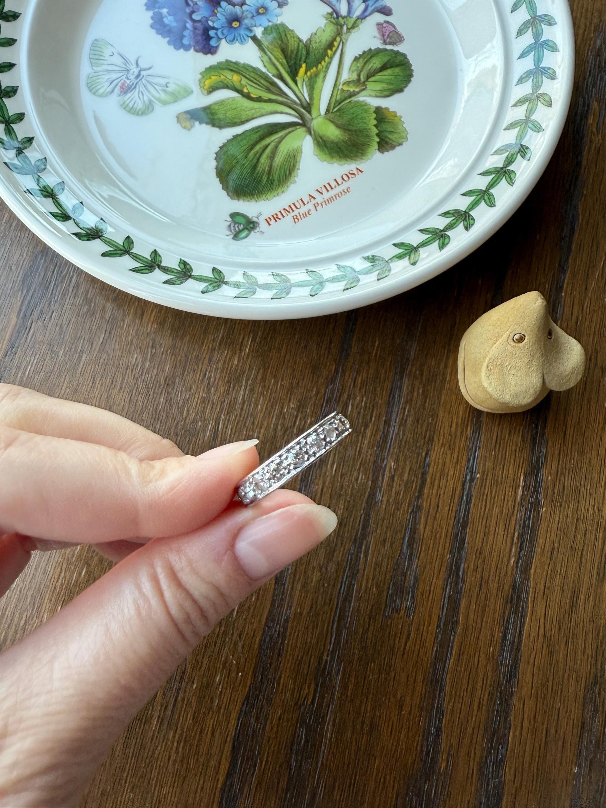 FRENCH Antique Edwardian Art Deco 1.6 Carat 20 Old Mine European Cut DiAMOND Platinum FuLL ETERNITY Band Ring Wedding 1.6Ctw Tdw OMC Stacker