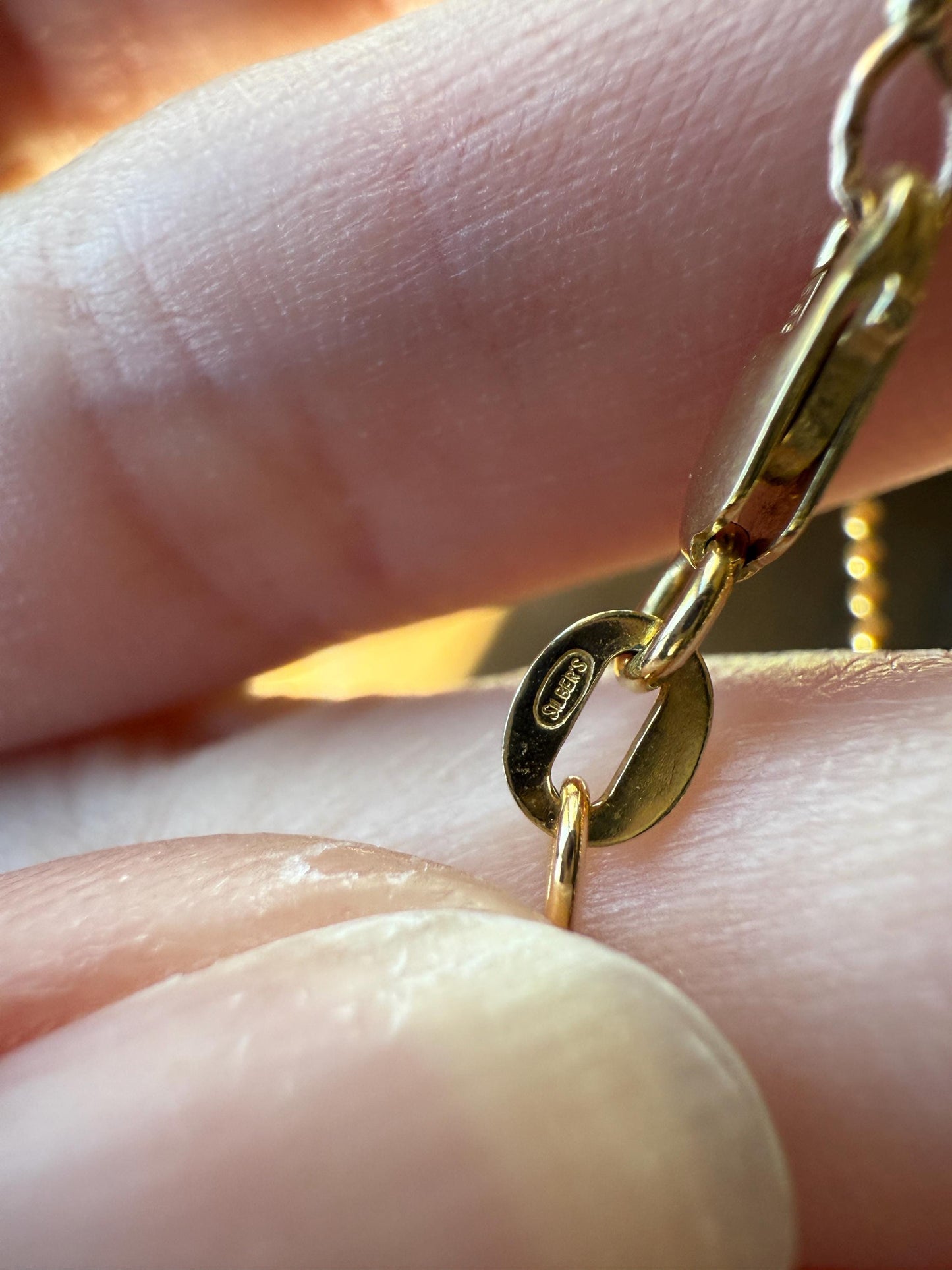 Vintage Teeny Tiny Mini Bead 14k Gold Pearl 16" Chain Necklace Solid Ball Rivet Minimalist Layering Pendant Holder Shimmer Neckmess Gift