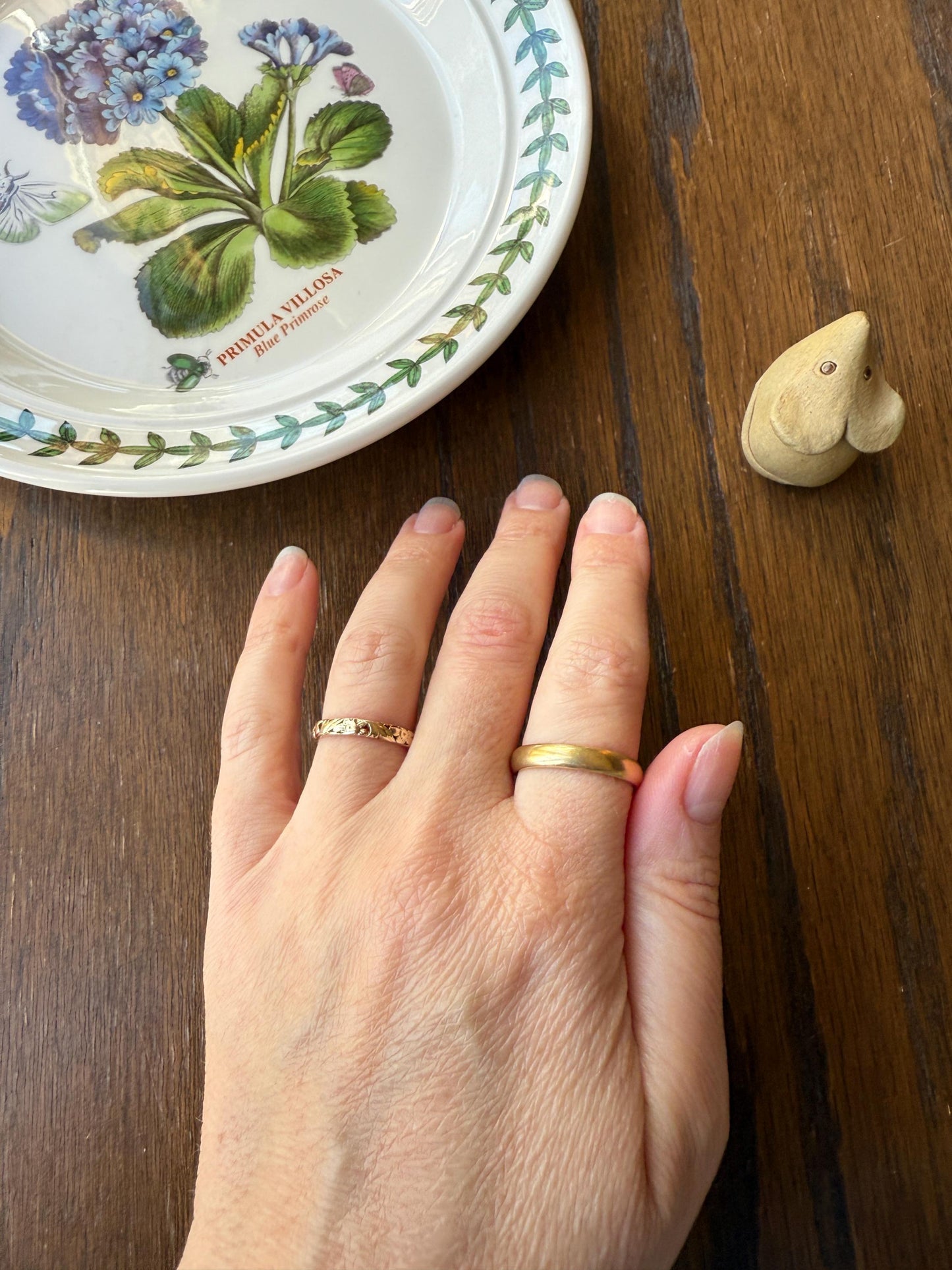 French ANTIQUE 4.3g 18k Gold Wedding RING 3.8mm Wide Band Comfort Fit Stacker Love Gift Unisex Man